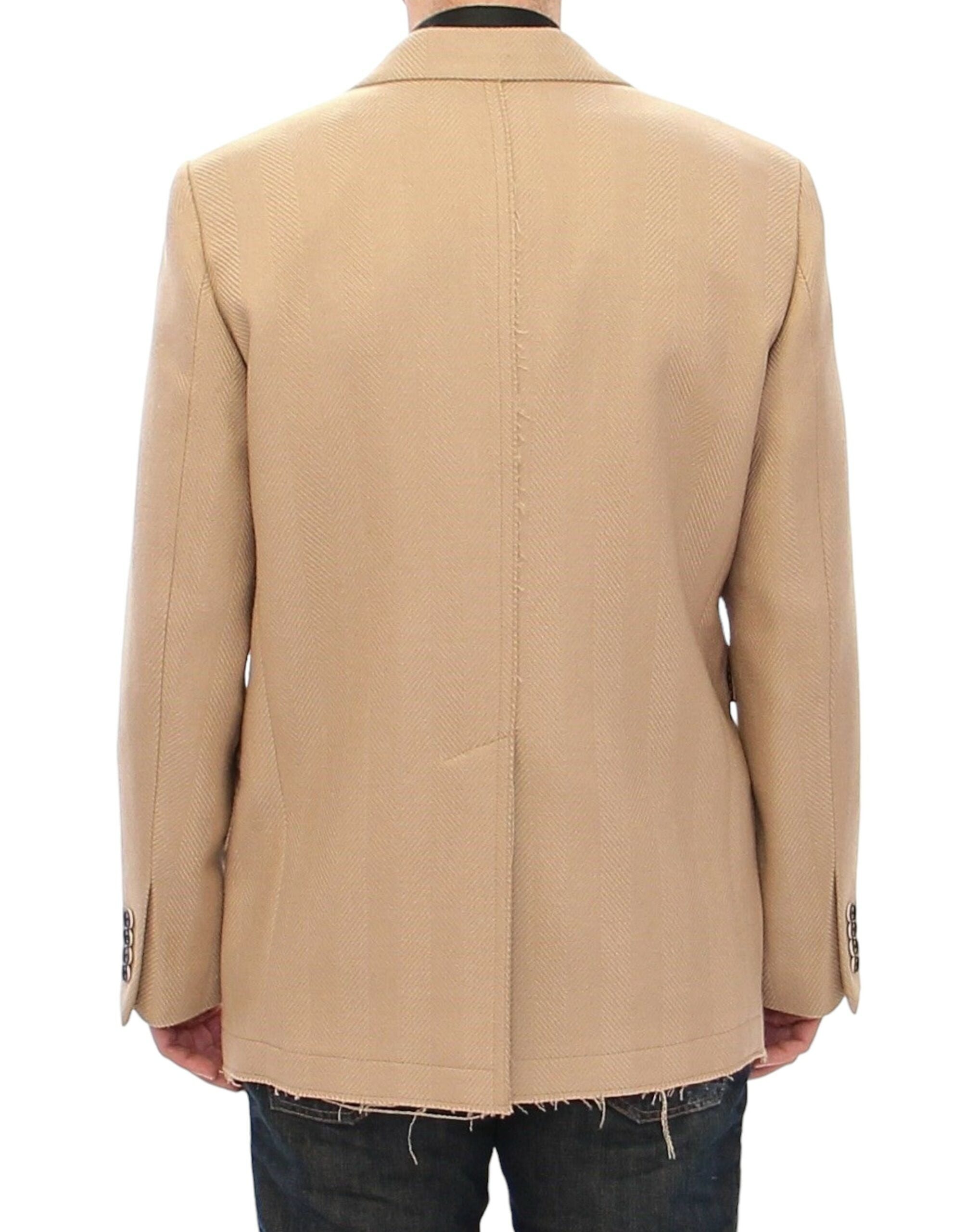 Dolce &amp; Gabbana Manteau en laine formel beige élégant