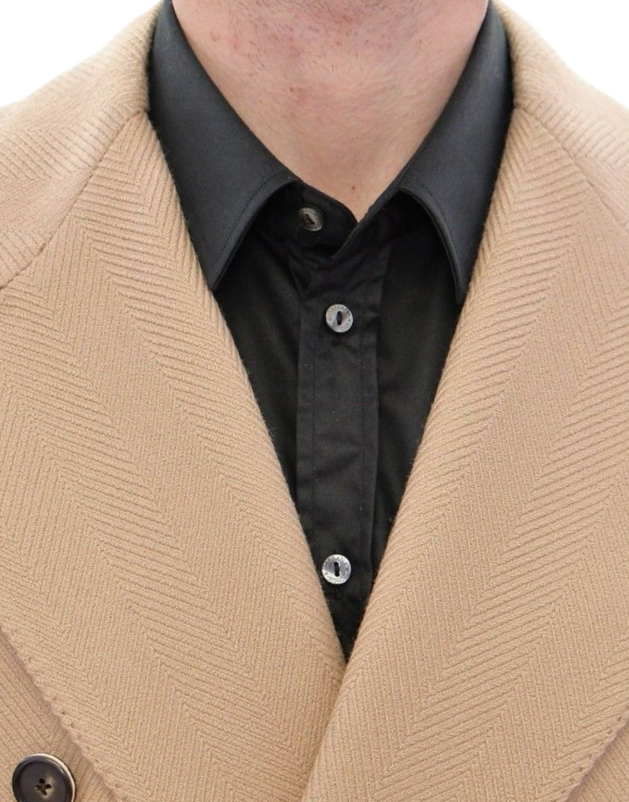 Dolce &amp; Gabbana Manteau en laine formel beige élégant