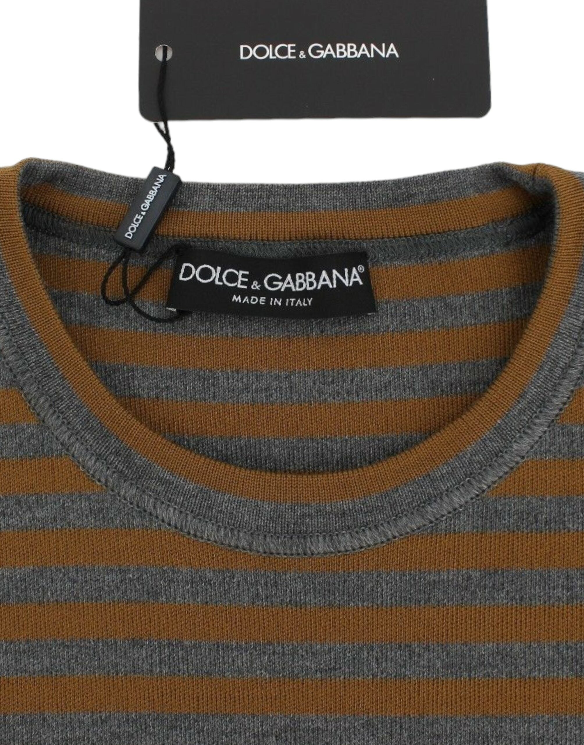 Dolce &amp; Gabbana Pull surdimensionné rayé jaune et gris