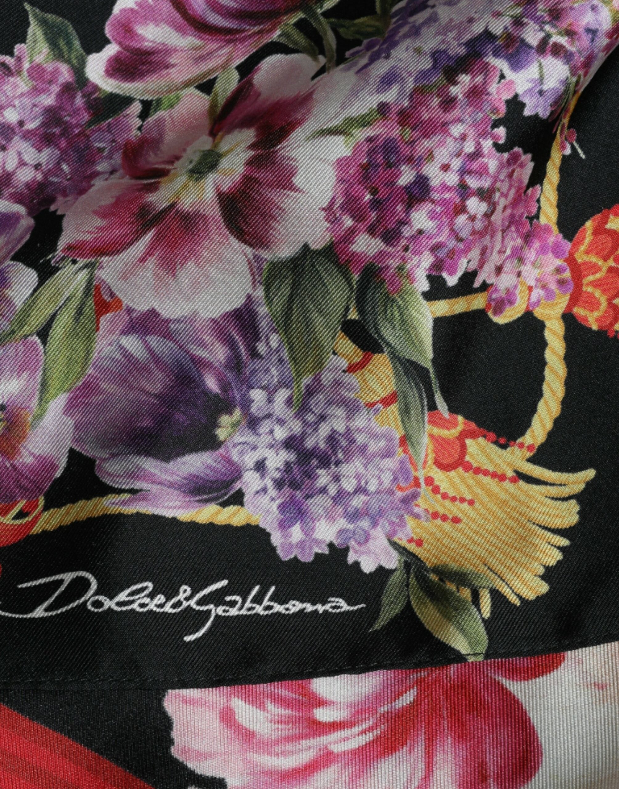 Dolce & Gabbana Robe en sergé de soie à imprimé floral multicolore