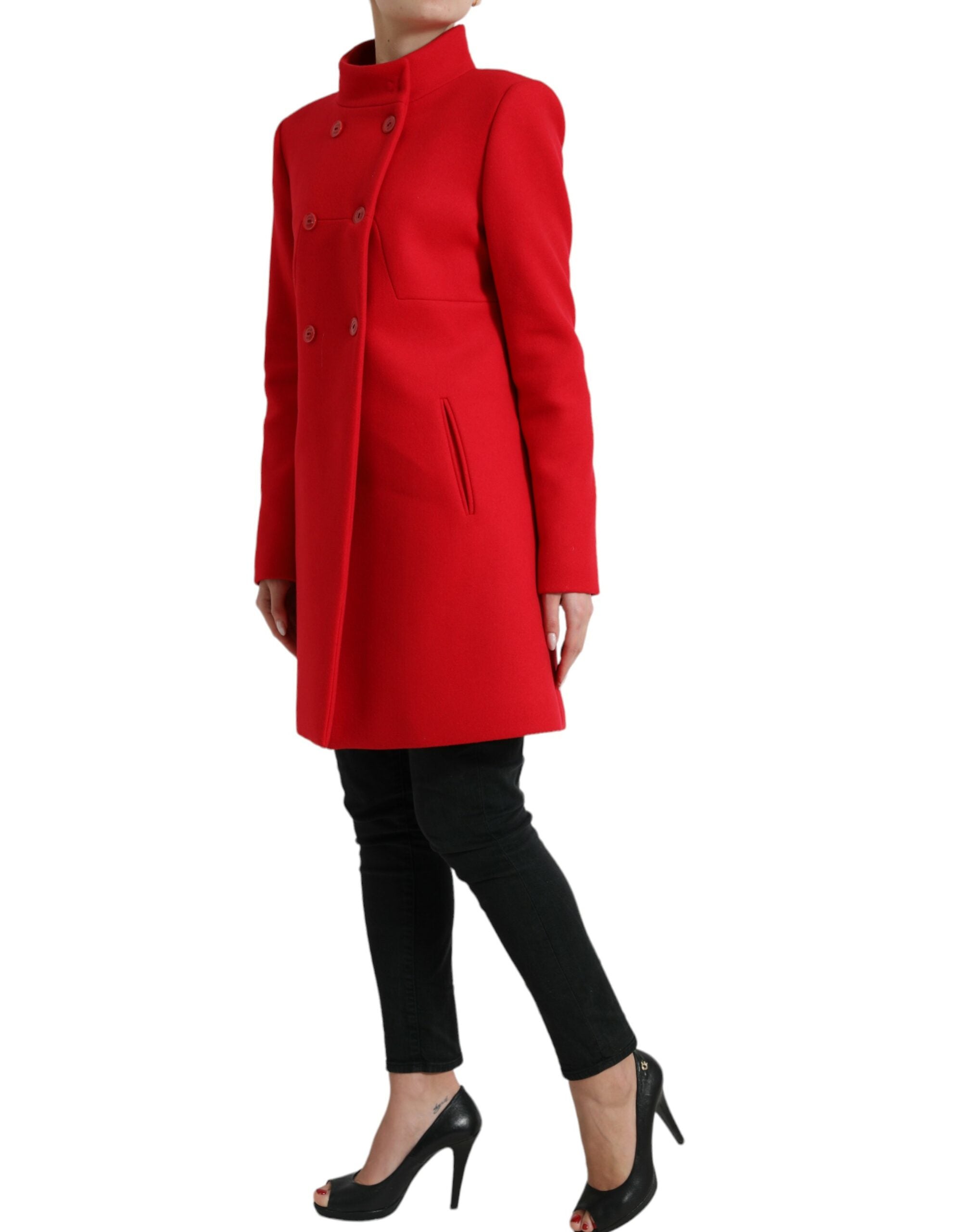 Liu Jo élégant manteau long rouge à double boutonnage