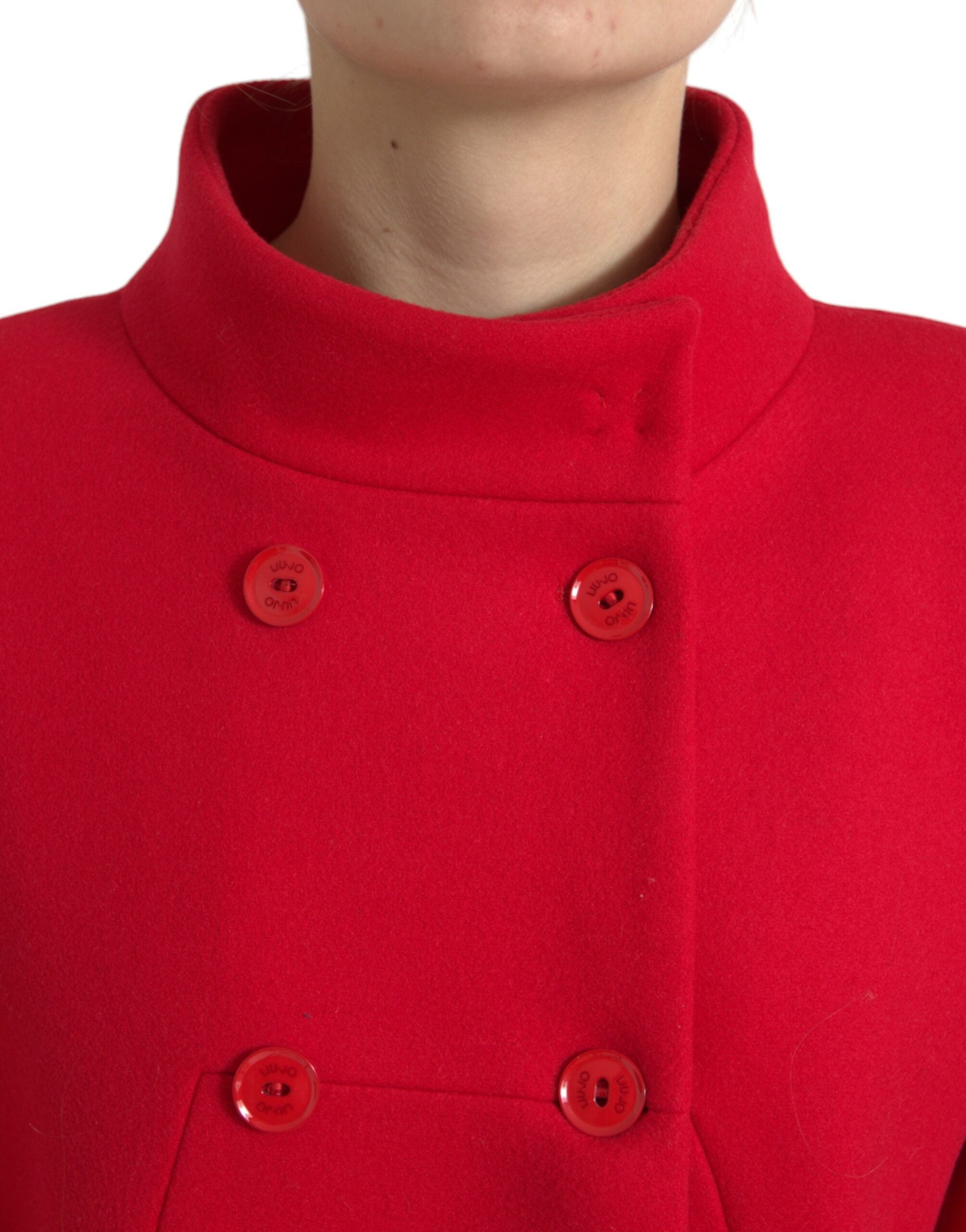 Liu Jo élégant manteau long rouge à double boutonnage