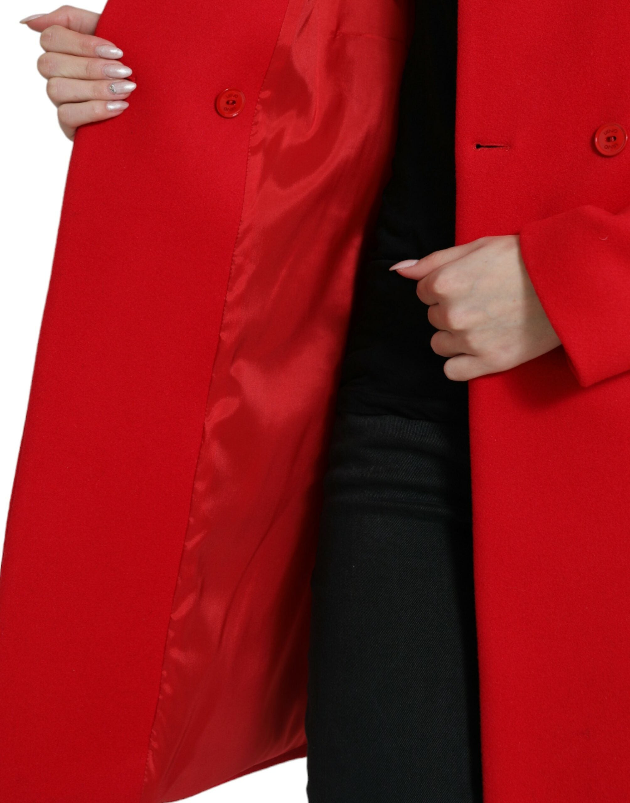 Liu Jo élégant manteau long rouge à double boutonnage