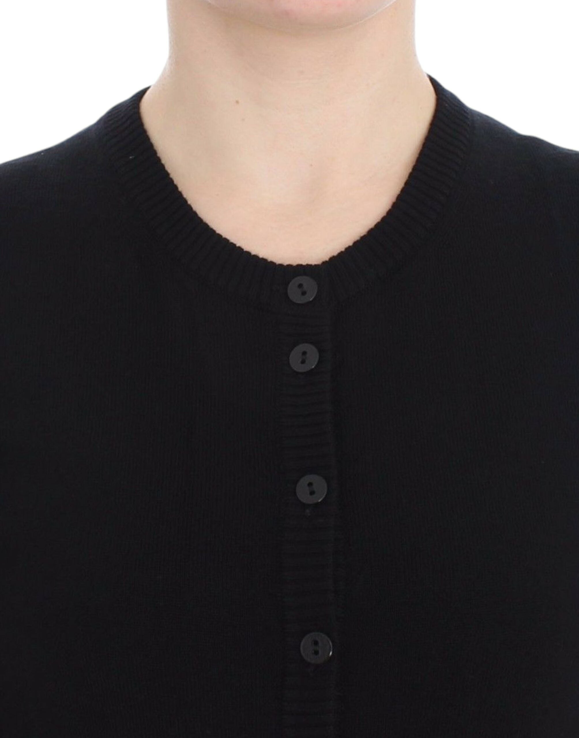 Dolce &amp; Gabbana Élégant pull cardigan en laine noire