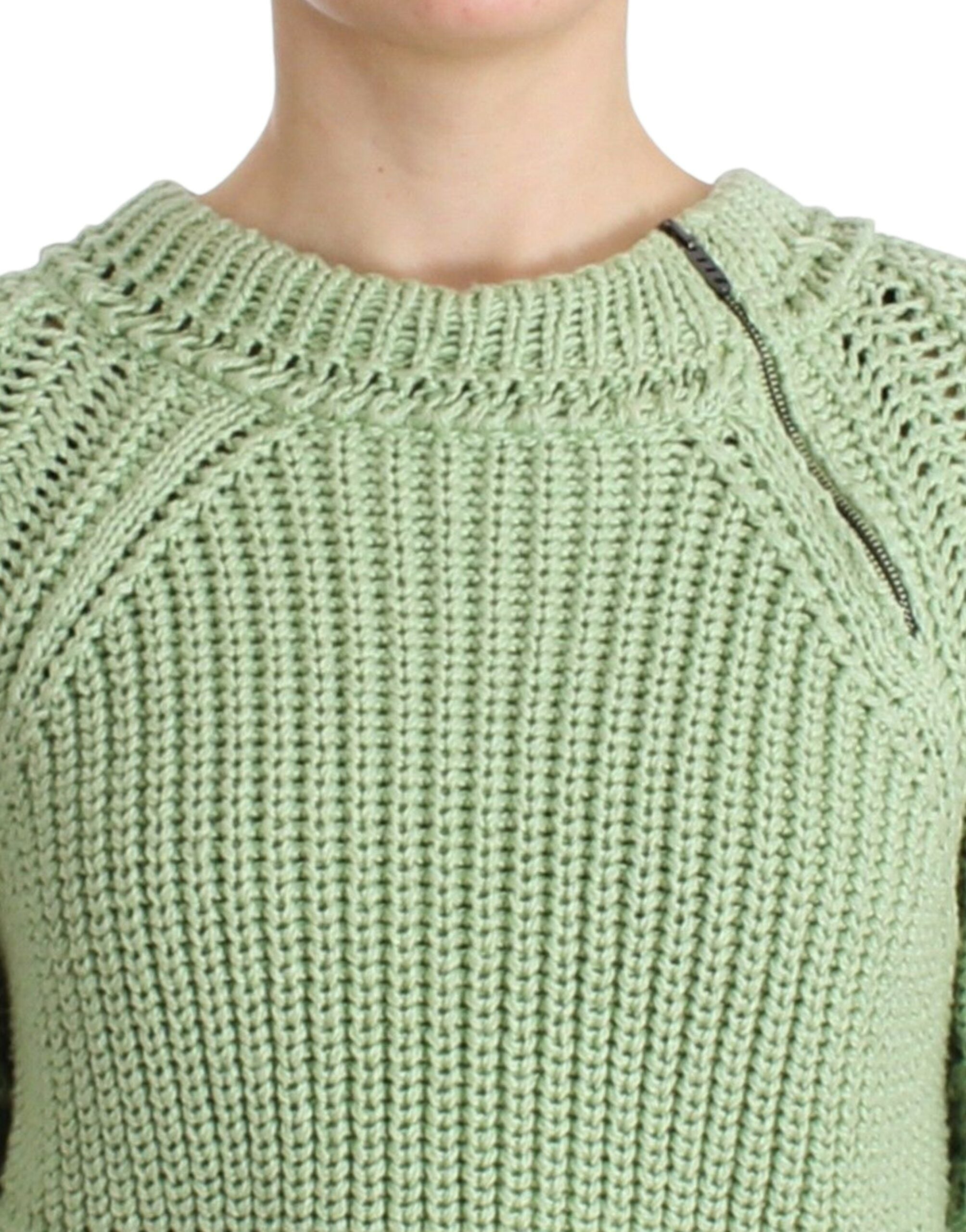 Ermanno Scervino Pull court en coton vert chic