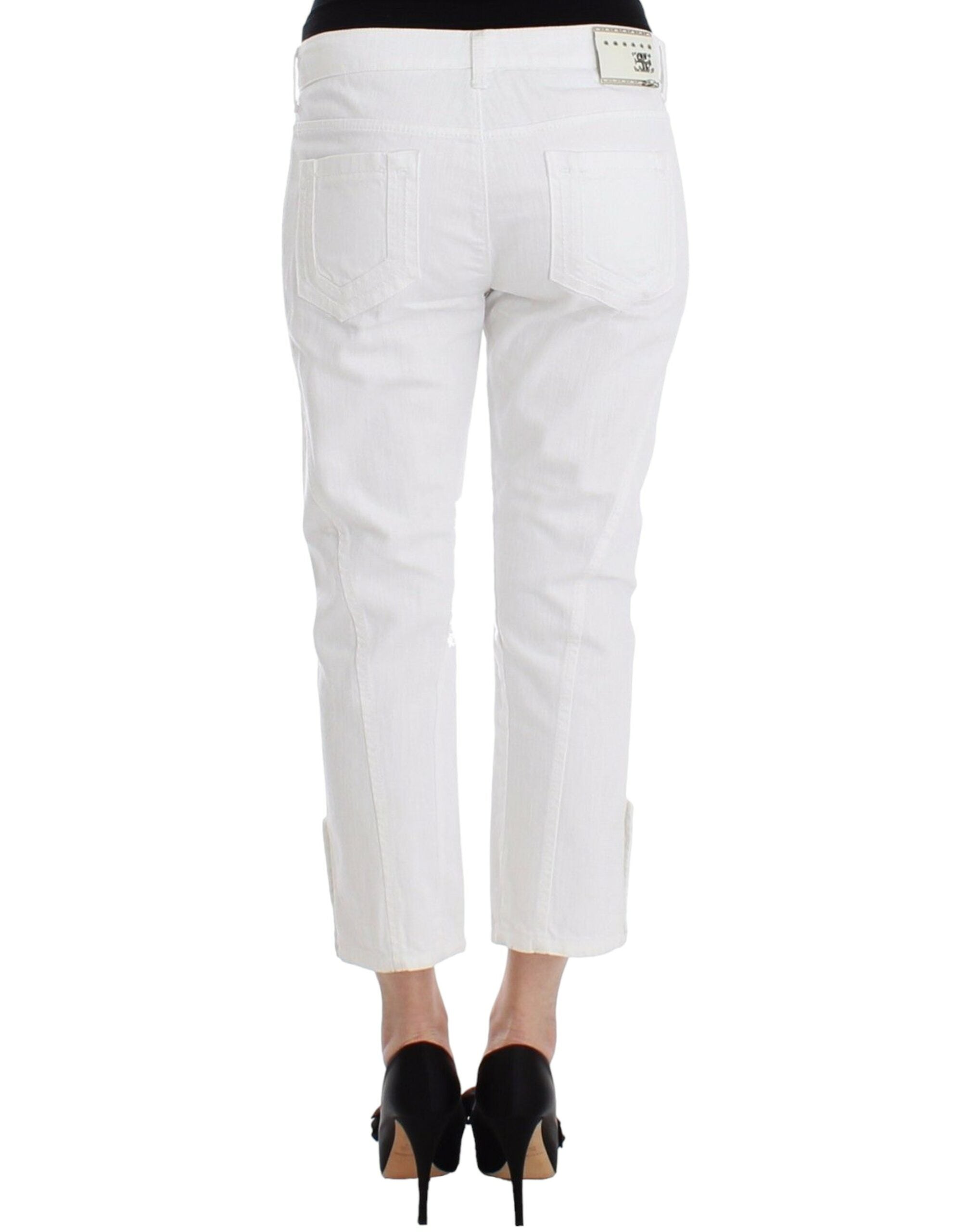 Ermanno Scervino Chic White Cropped Jeans for Sophisticated Style