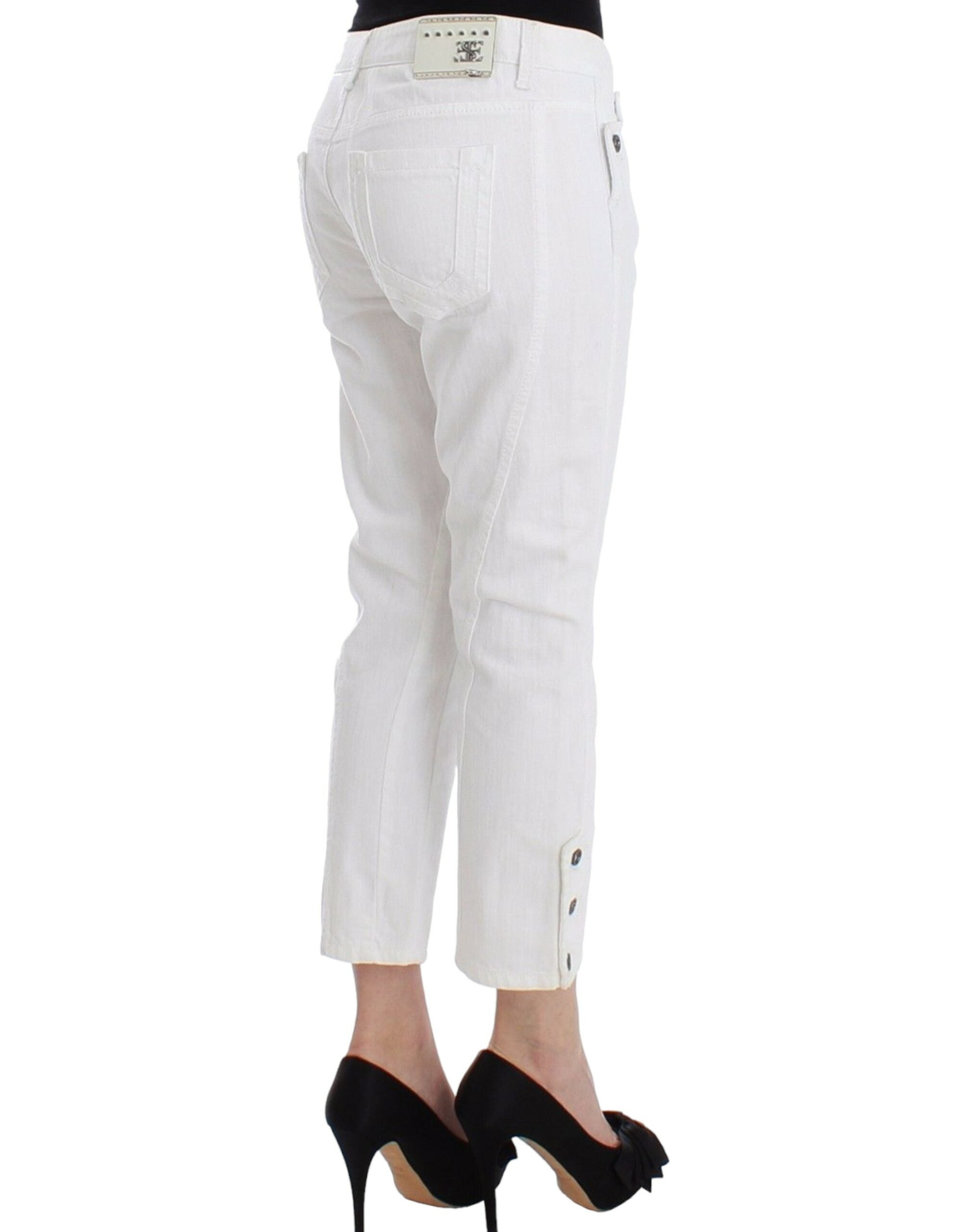 Ermanno Scervino Chic White Cropped Jeans for Sophisticated Style