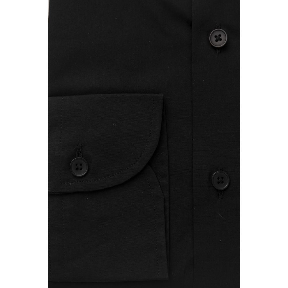 Bagutta Chemise noire élégante coupe slim avec col français