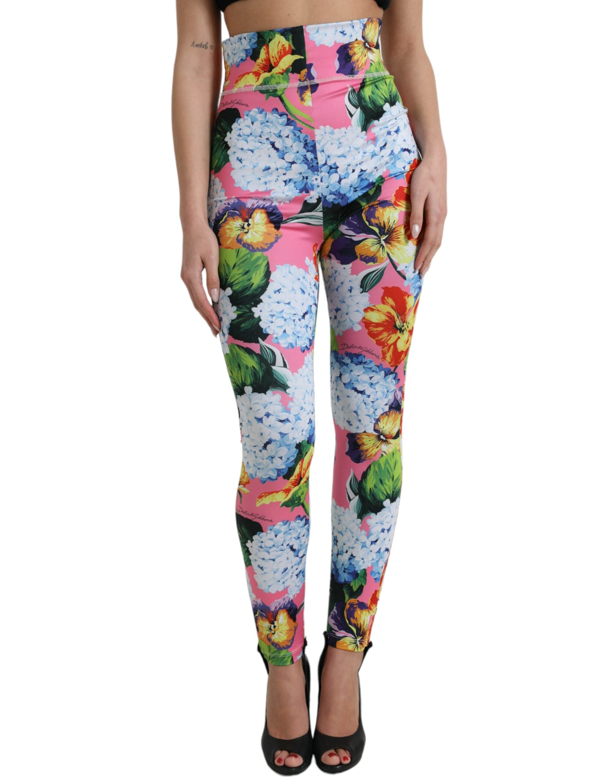 Dolce &amp; Gabbana Legging taille haute à fleurs exquises