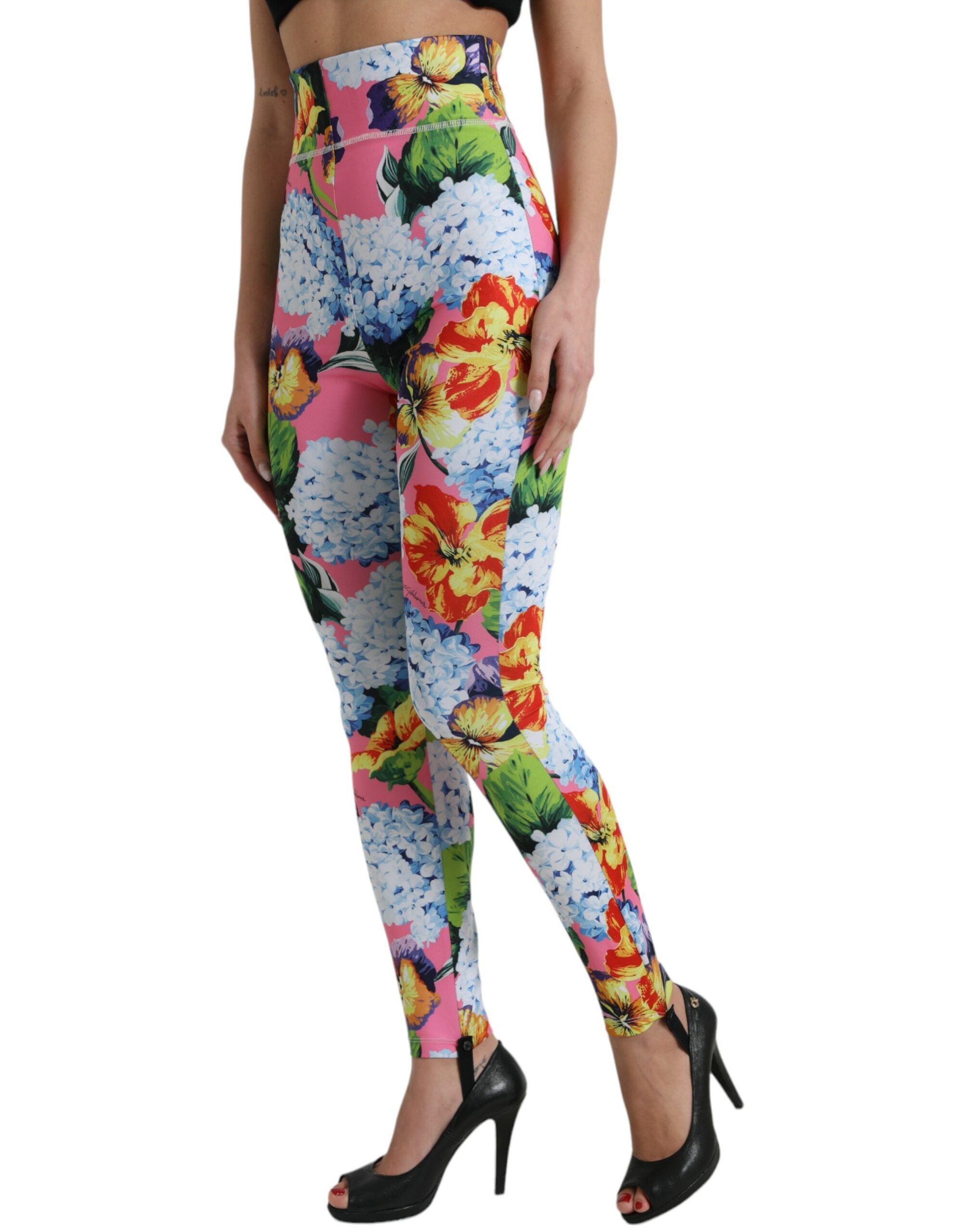 Dolce &amp; Gabbana Legging taille haute à fleurs exquises