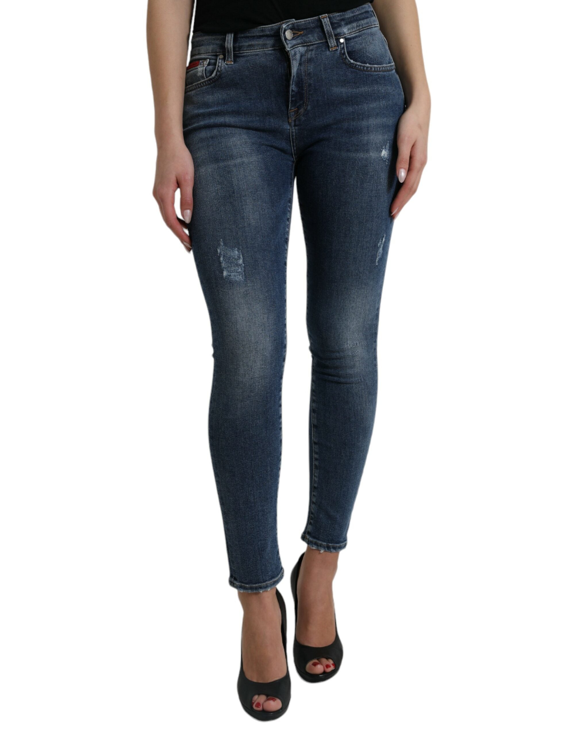 Dolce &amp; Gabbana Jean stretch élégant taille moyenne en bleu