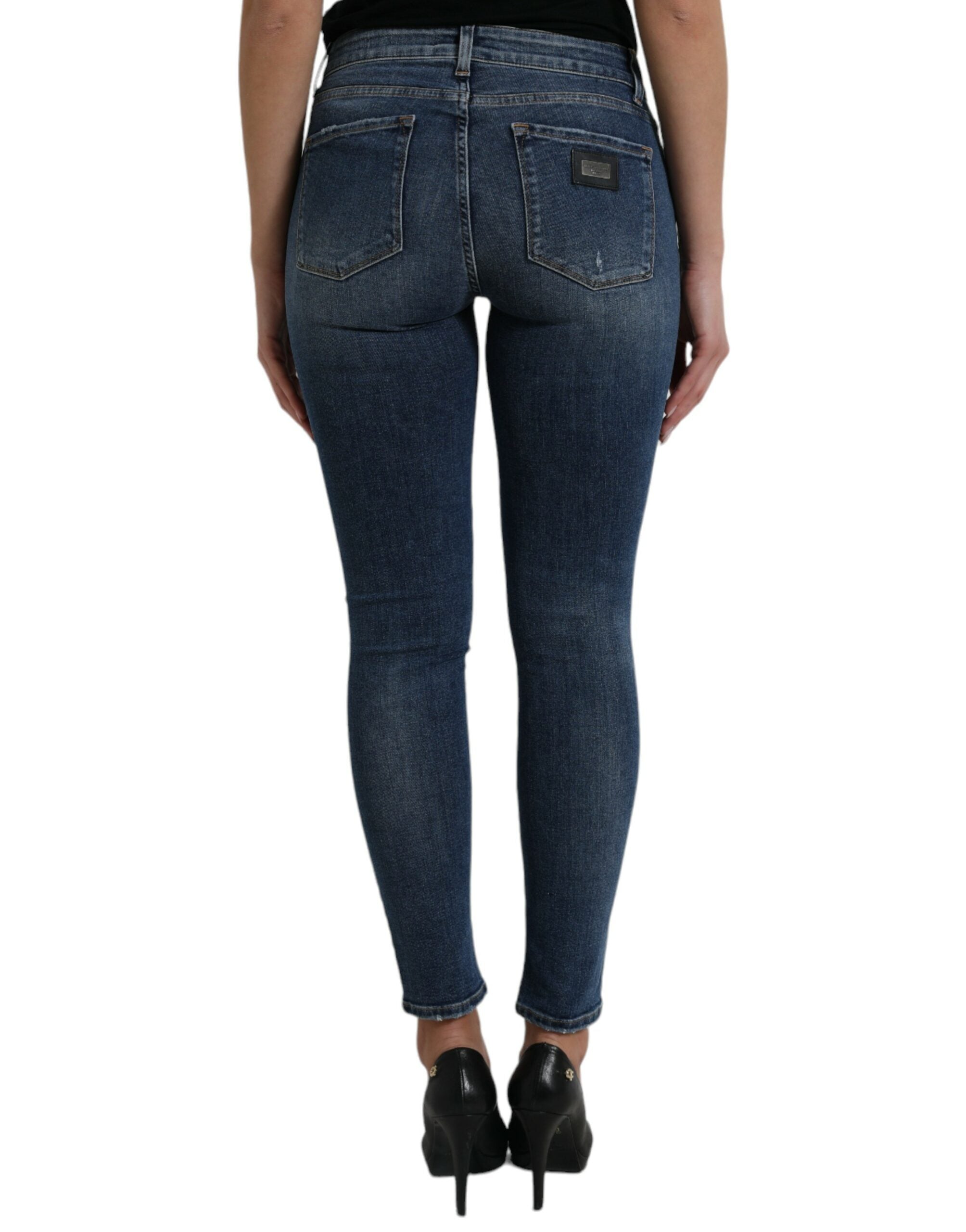 Dolce &amp; Gabbana Jean stretch élégant taille moyenne en bleu