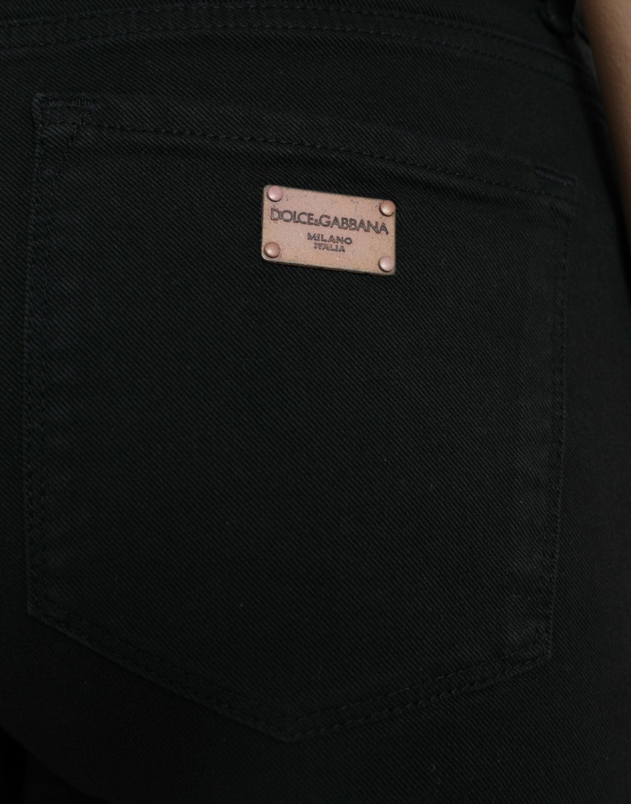 Dolce & Gabbana Jean skinny taille moyenne en coton noir