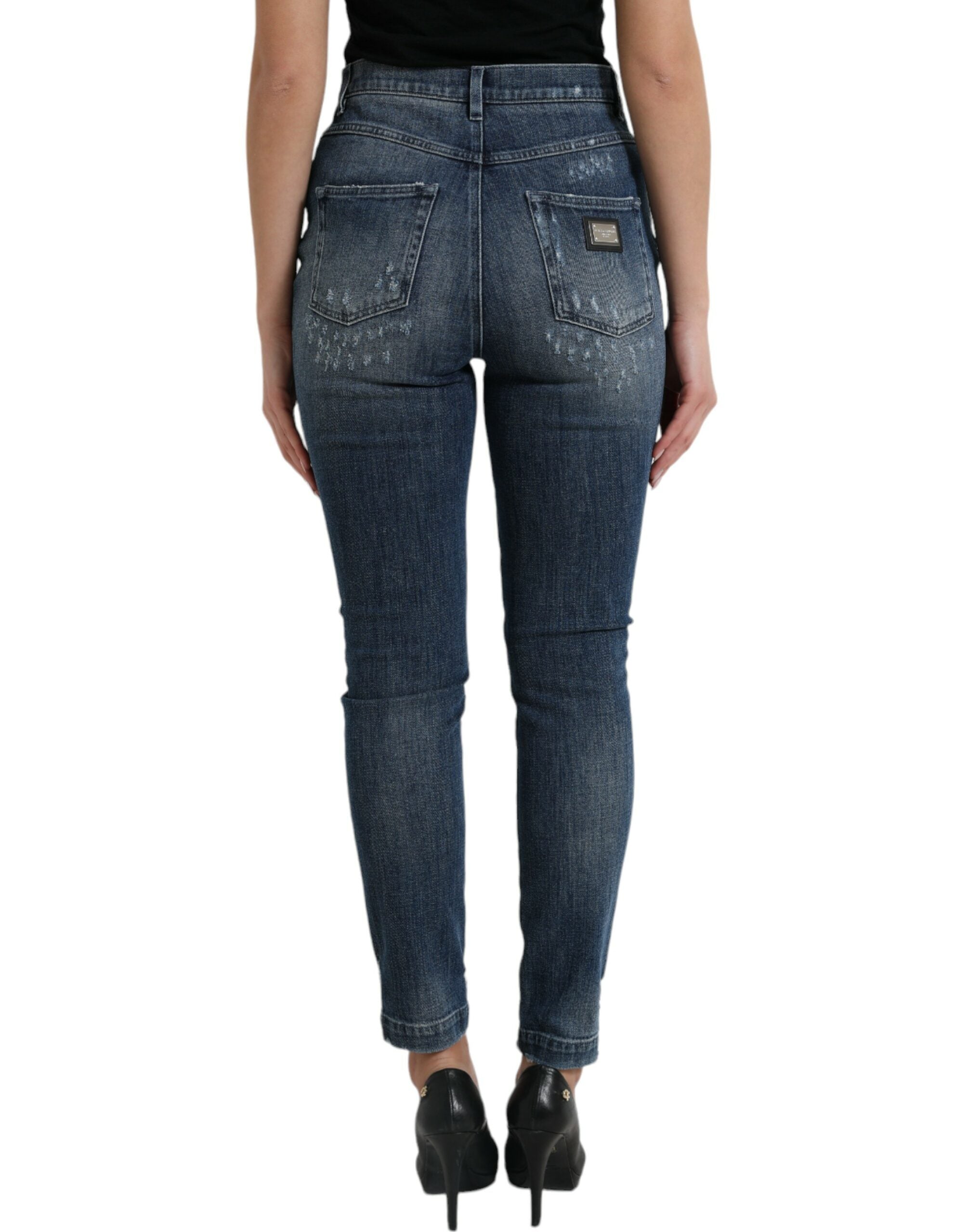 Dolce & Gabbana Jean en denim extensible taille haute élégant