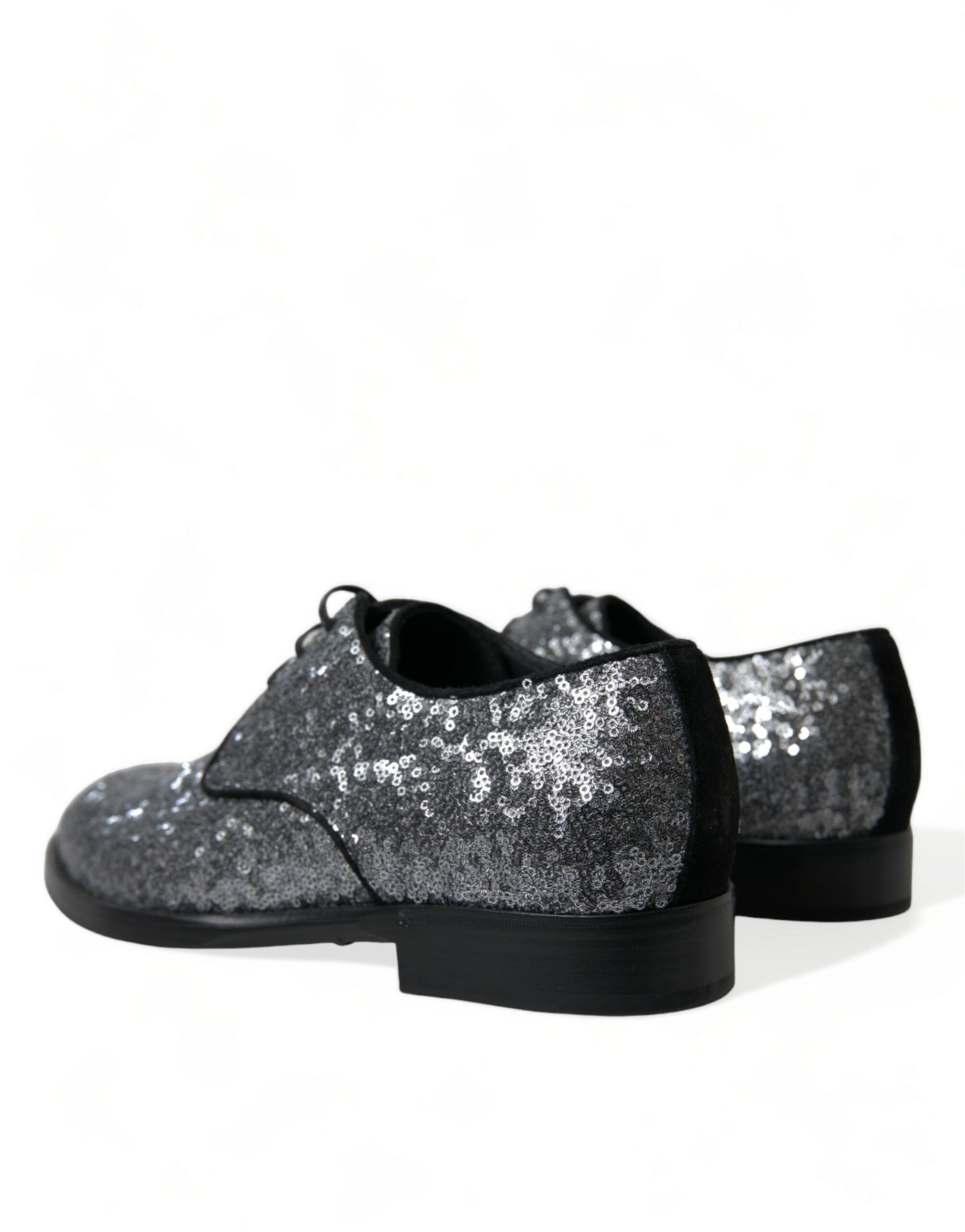 Dolce & Gabbana Chaussures habillées à lacets argentées à paillettes pour hommes