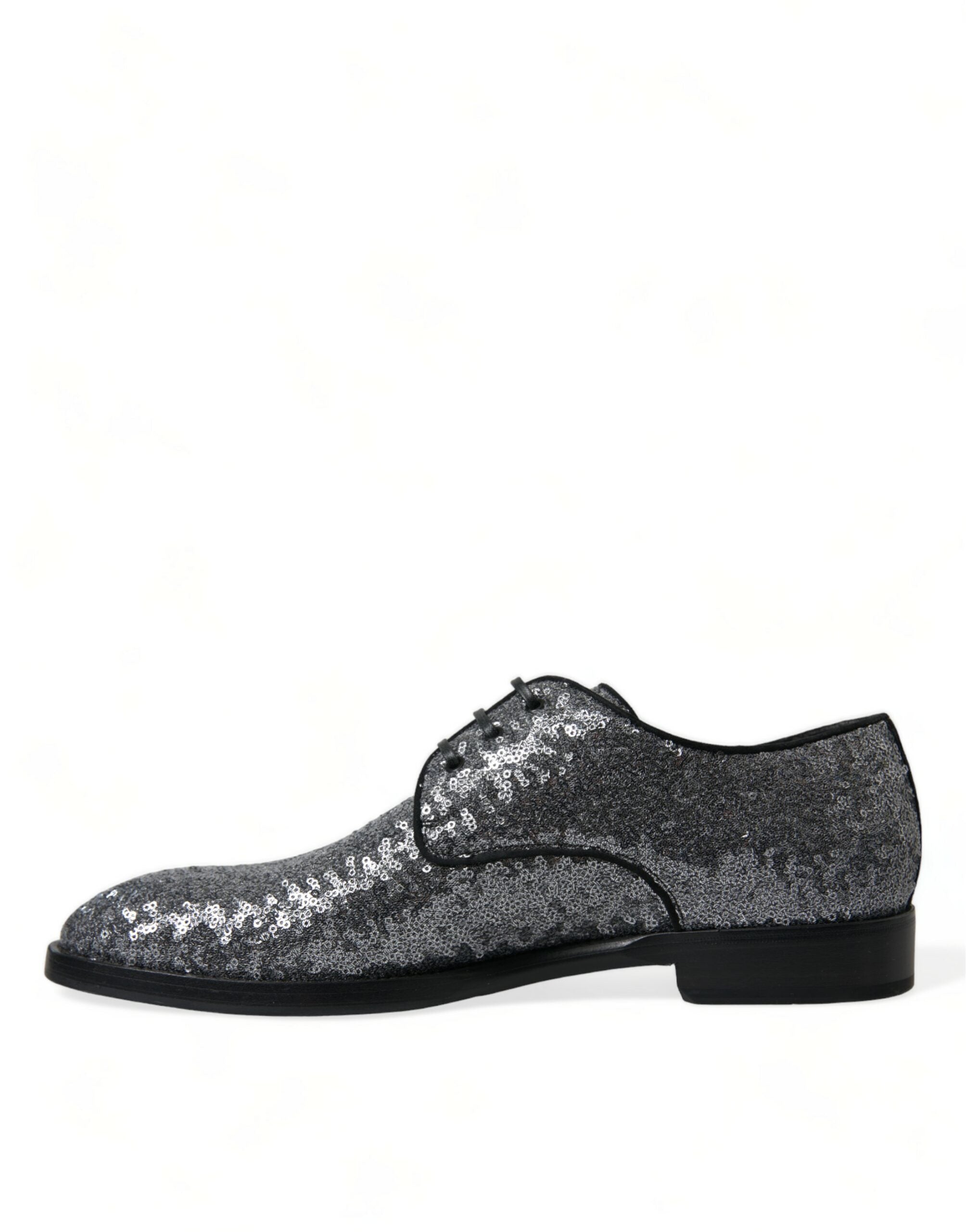 Dolce & Gabbana Chaussures habillées à lacets argentées à paillettes pour hommes