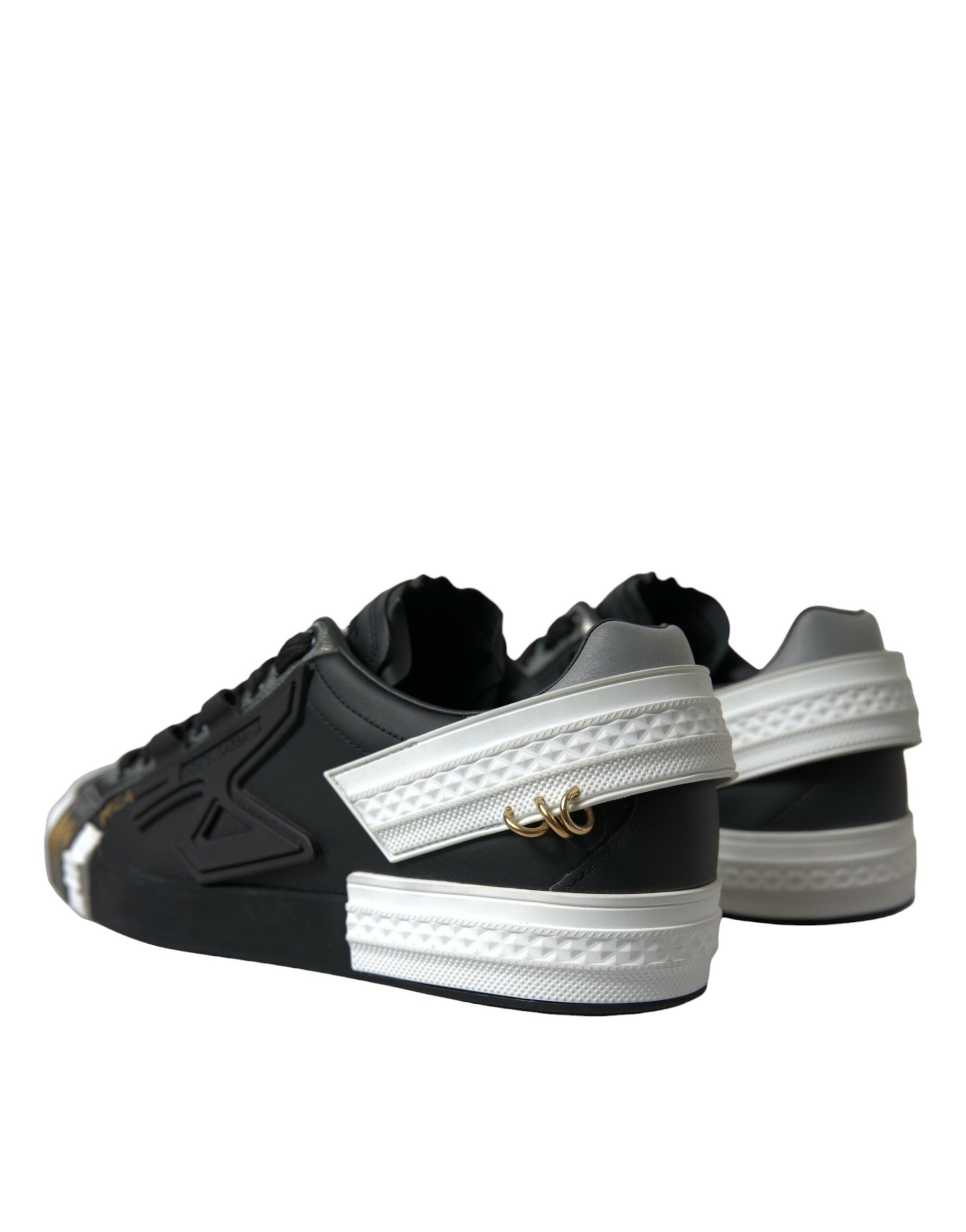 Dolce & Gabbana Cuir Noir Portofino Low Top Hommes Baskets Chaussures