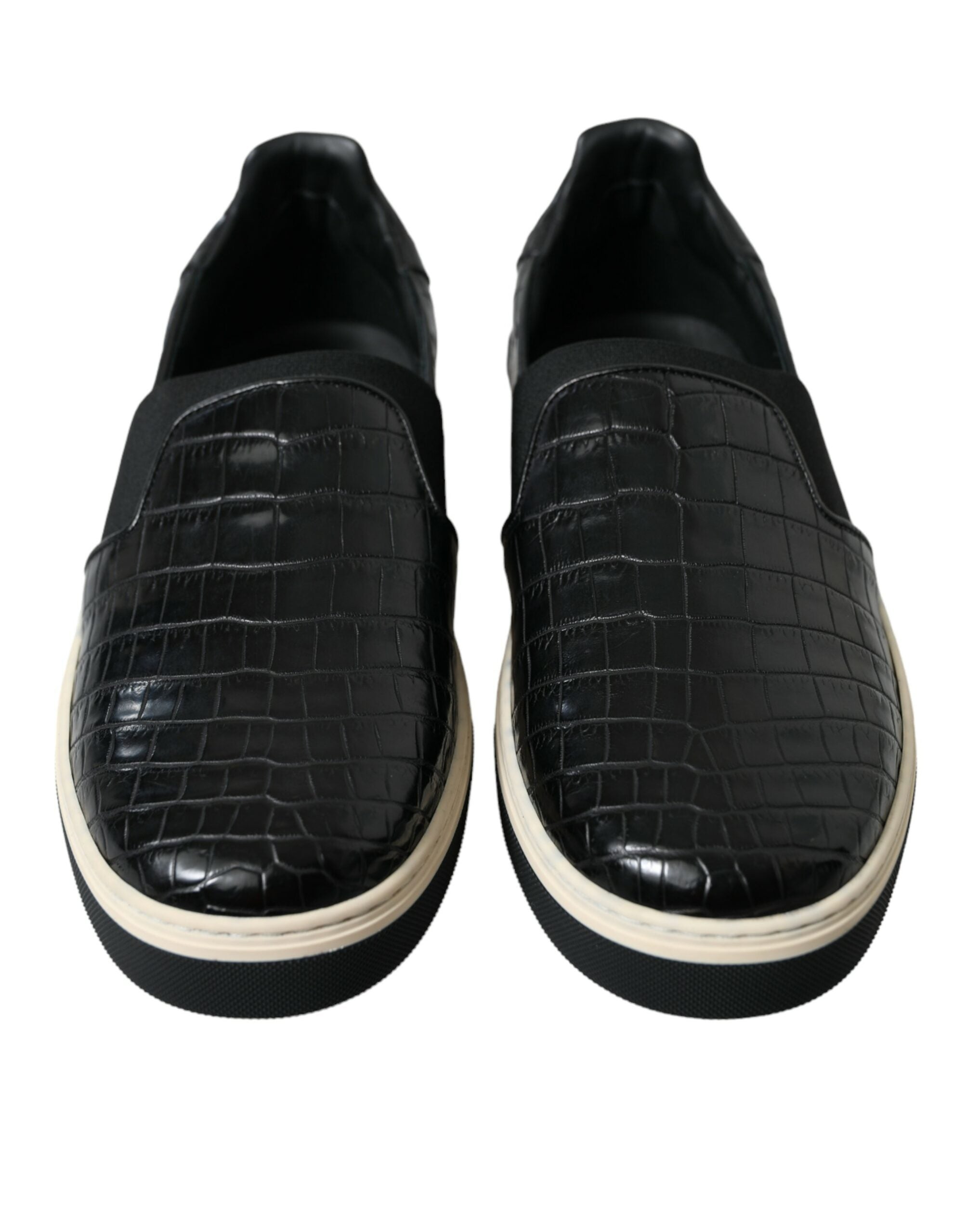 Dolce &amp; Gabbana Baskets basses élégantes en cuir de crocodile