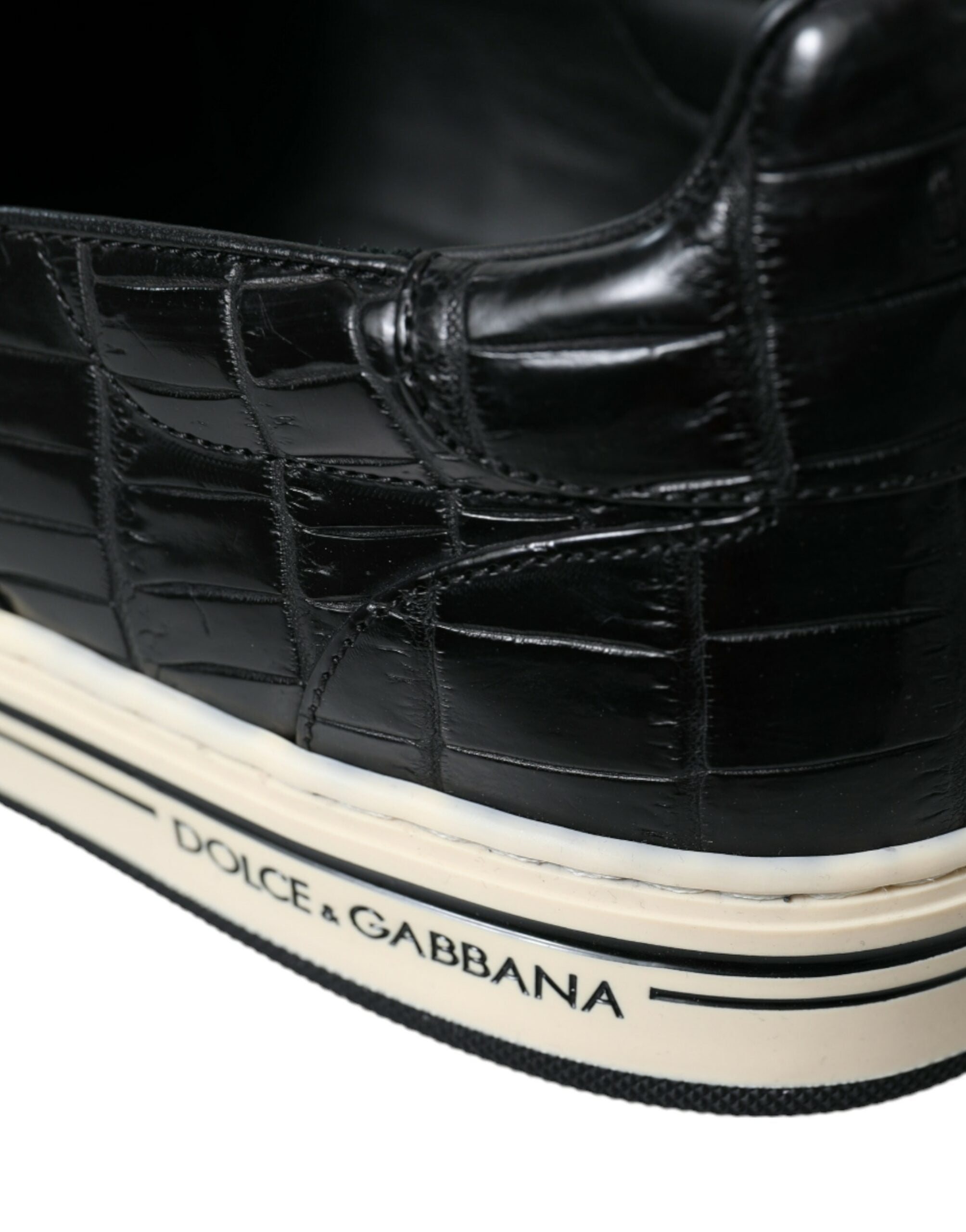 Dolce &amp; Gabbana Baskets basses élégantes en cuir de crocodile