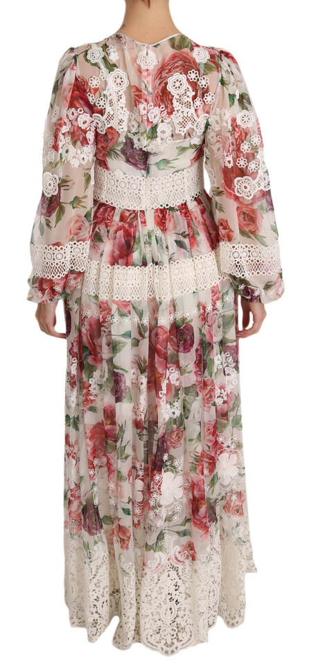 Dolce &amp; Gabbana Robe longue florale élégante avec doublure en soie