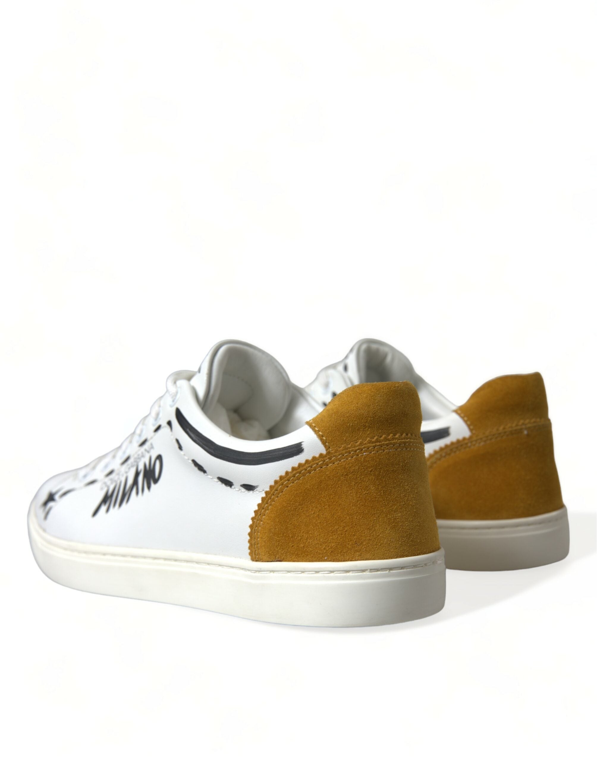 Dolce & Gabbana Cuir Blanc LOVE Milano Hommes Baskets Chaussures