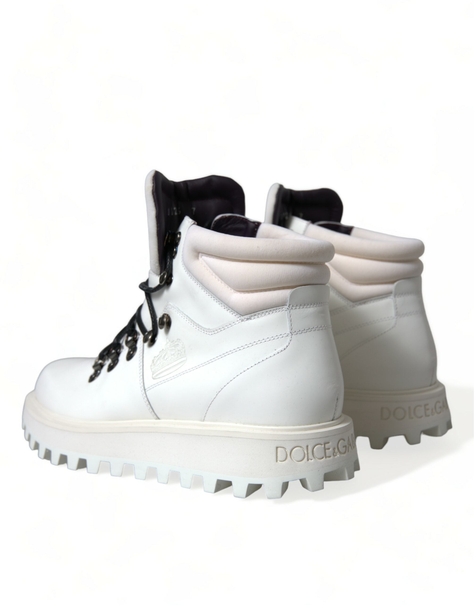 Dolce &amp; Gabbana Bottines élégantes en cuir blanc