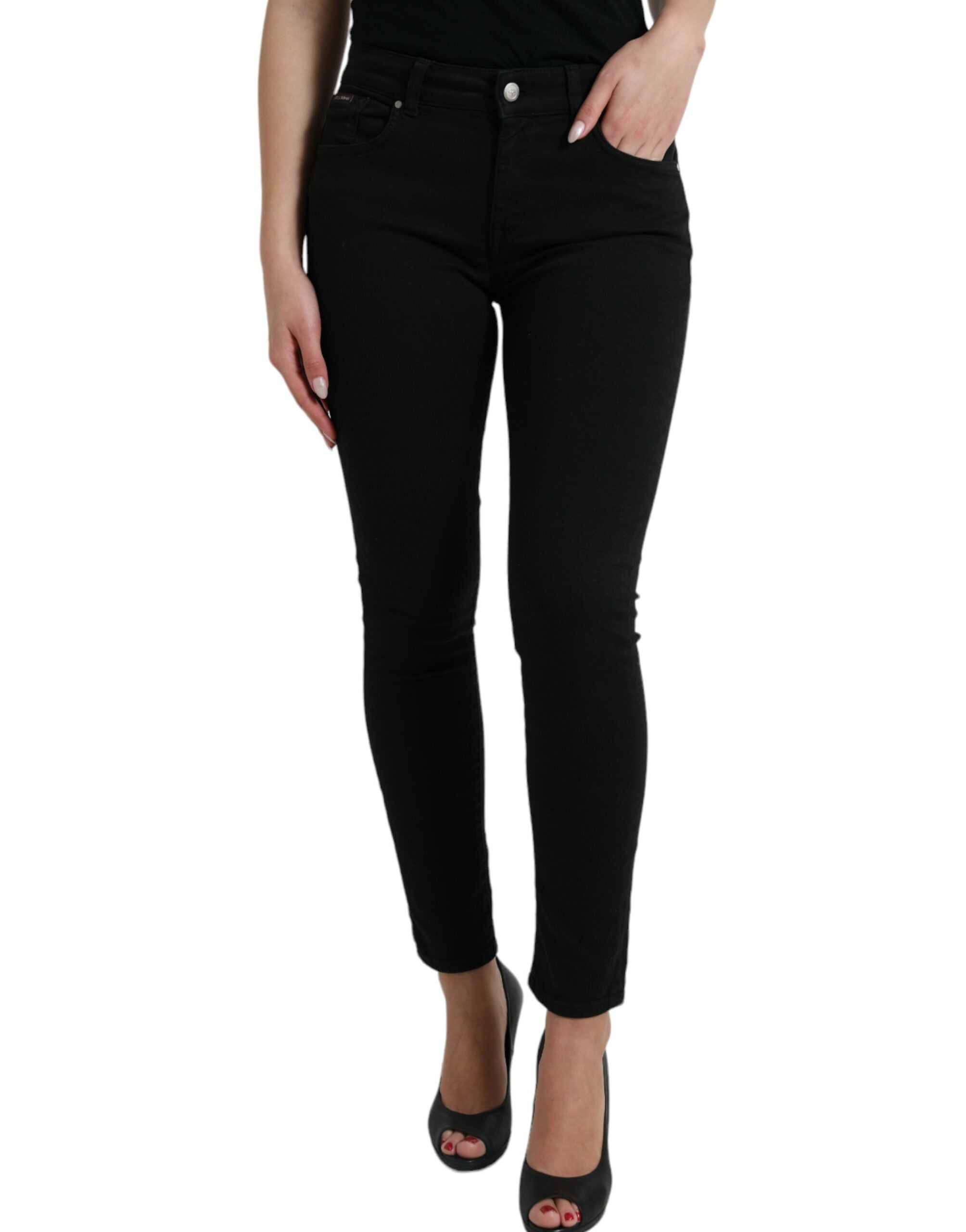 Dolce &amp; Gabbana Jean stretch noir élégant taille moyenne