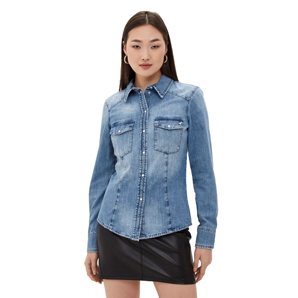 Patrizia Pepe Chic Light Blue Denim Shirt