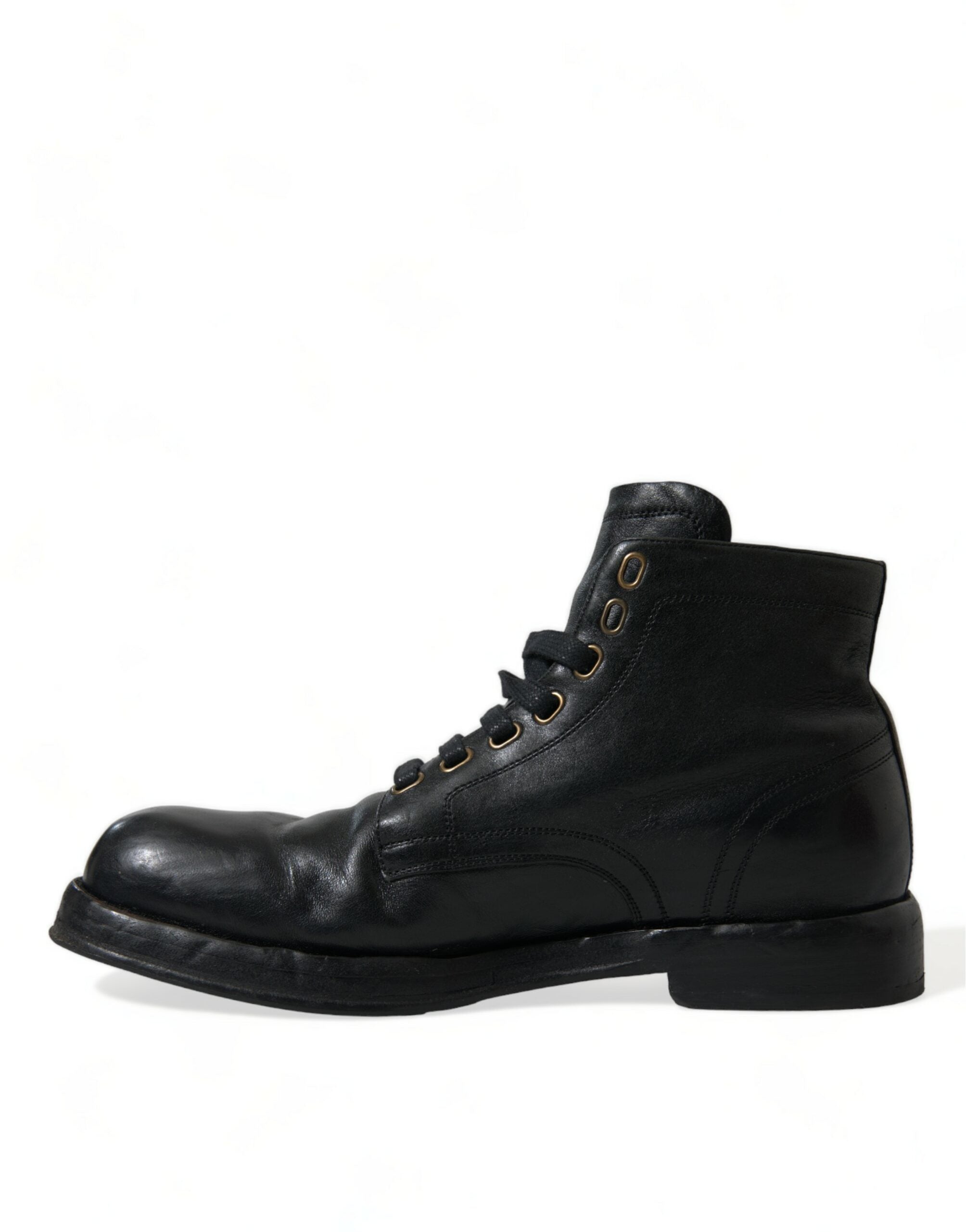 Dolce &amp; Gabbana Bottines élégantes en cuir de cheval noir