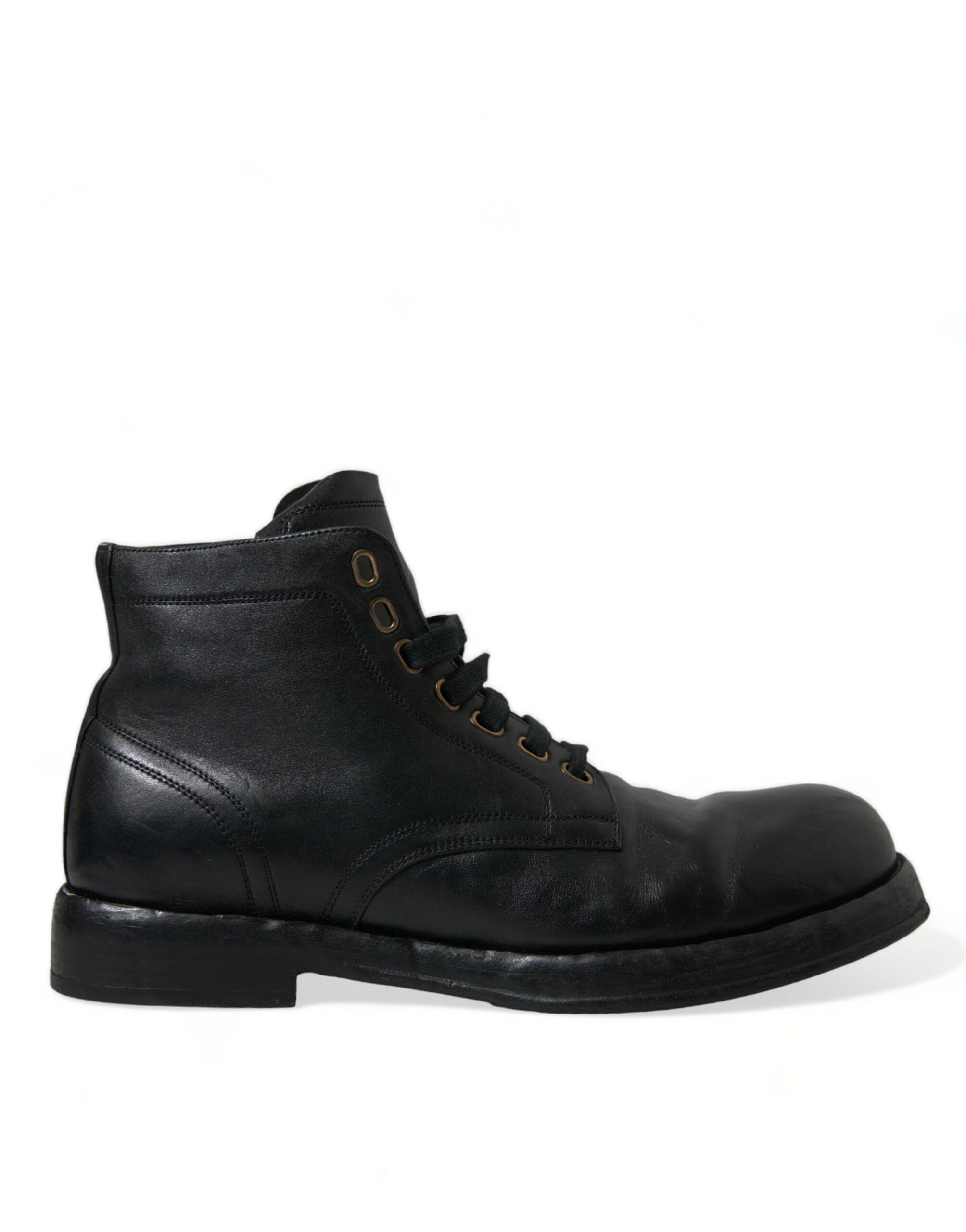 Dolce &amp; Gabbana Bottines élégantes en cuir de cheval noir