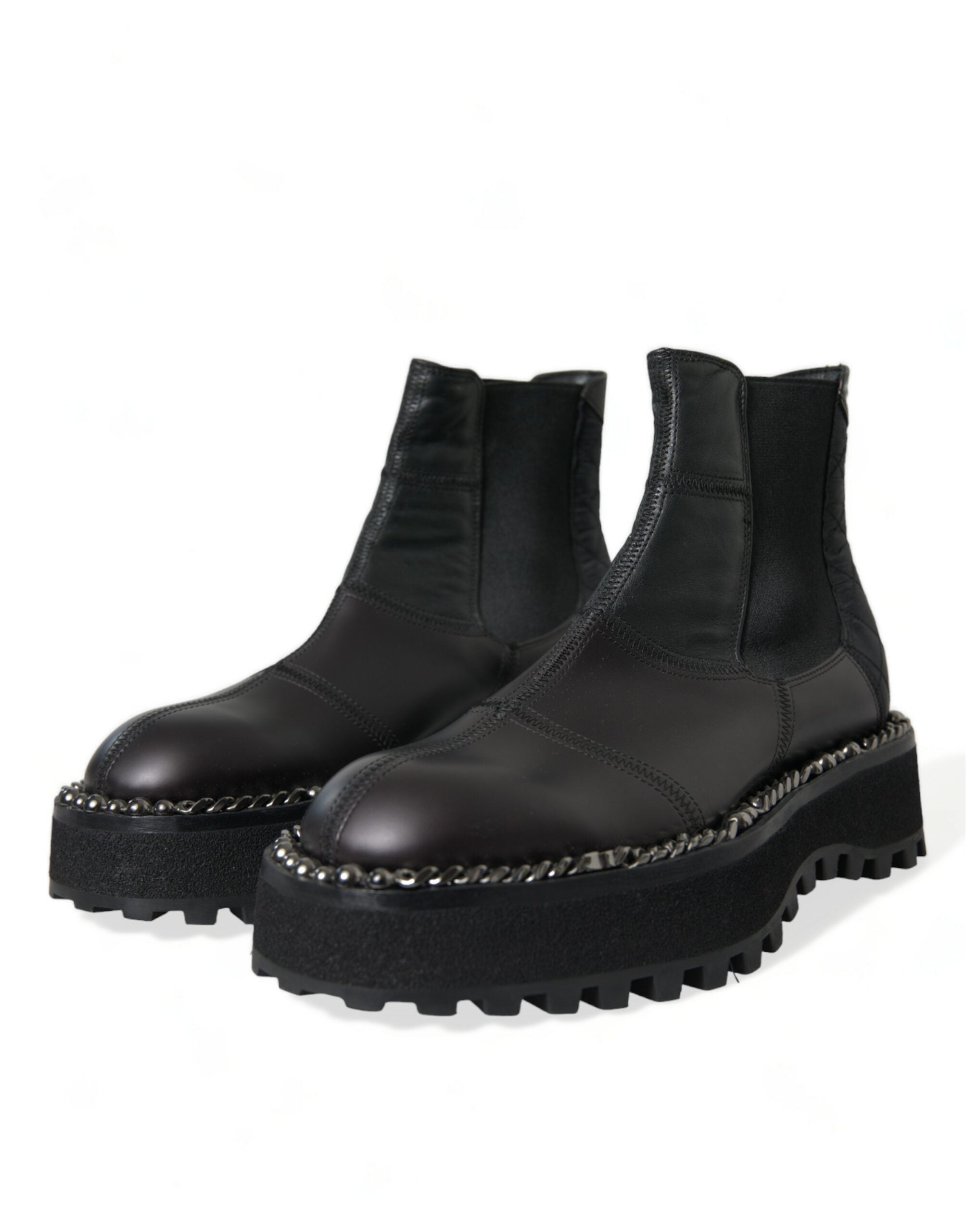 Dolce &amp; Gabbana élégantes bottes à enfiler Chelsea noires