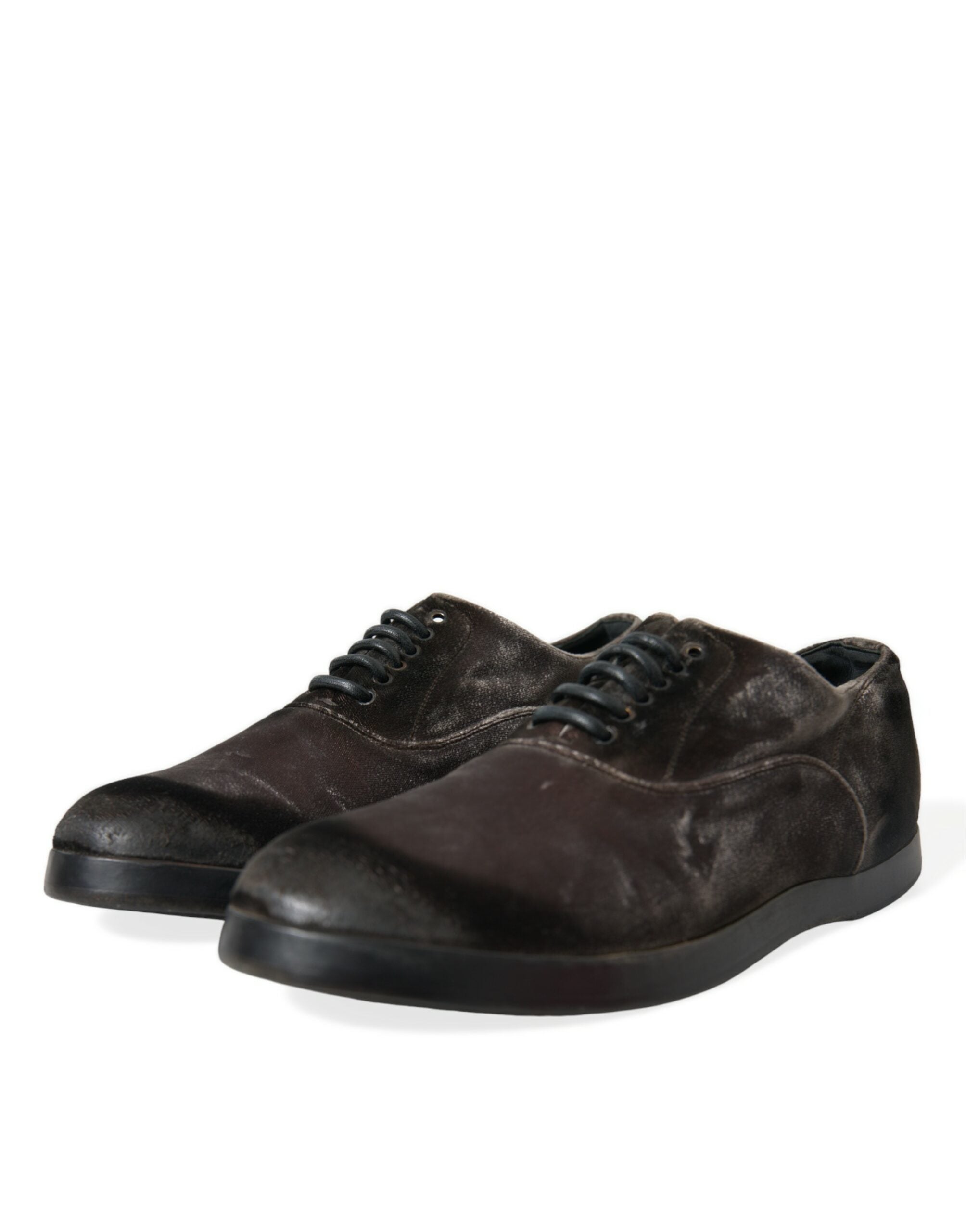 Dolce &amp; Gabbana Chaussures à lacets Oxford en velours marron élégantes