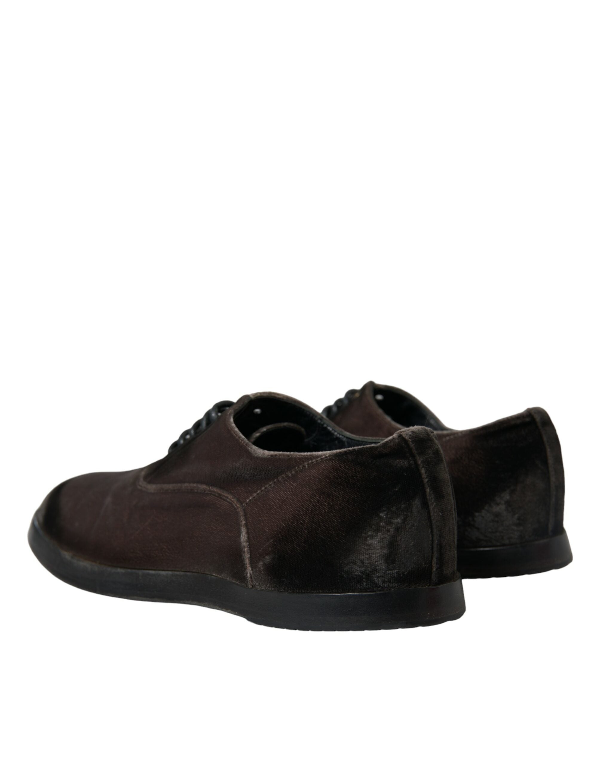 Dolce &amp; Gabbana Chaussures à lacets Oxford en velours marron élégantes