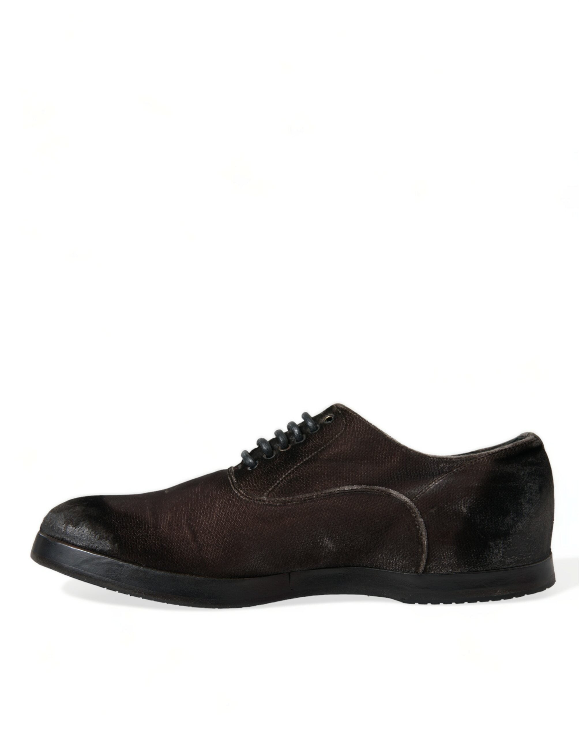 Dolce &amp; Gabbana Chaussures à lacets Oxford en velours marron élégantes