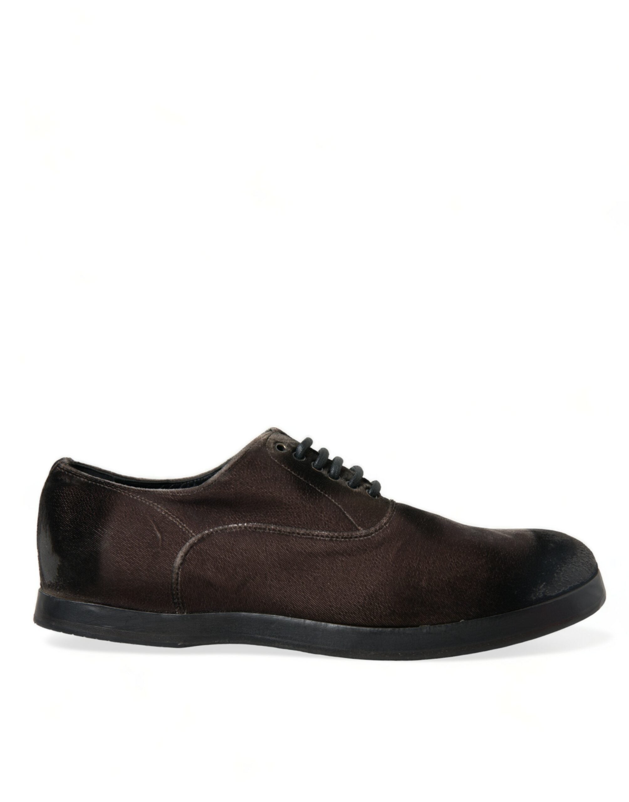 Dolce &amp; Gabbana Chaussures à lacets Oxford en velours marron élégantes