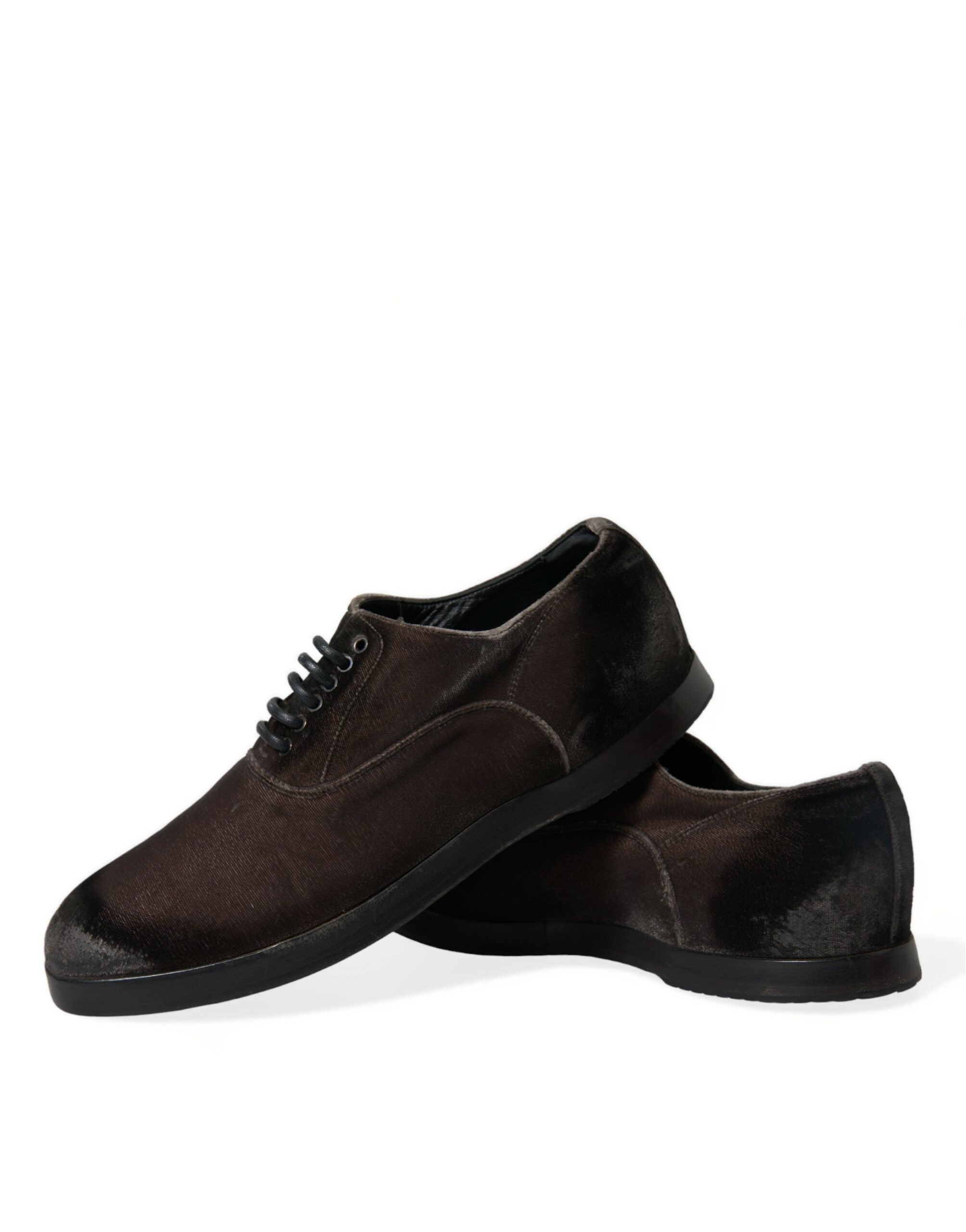 Dolce &amp; Gabbana Chaussures à lacets Oxford en velours marron élégantes