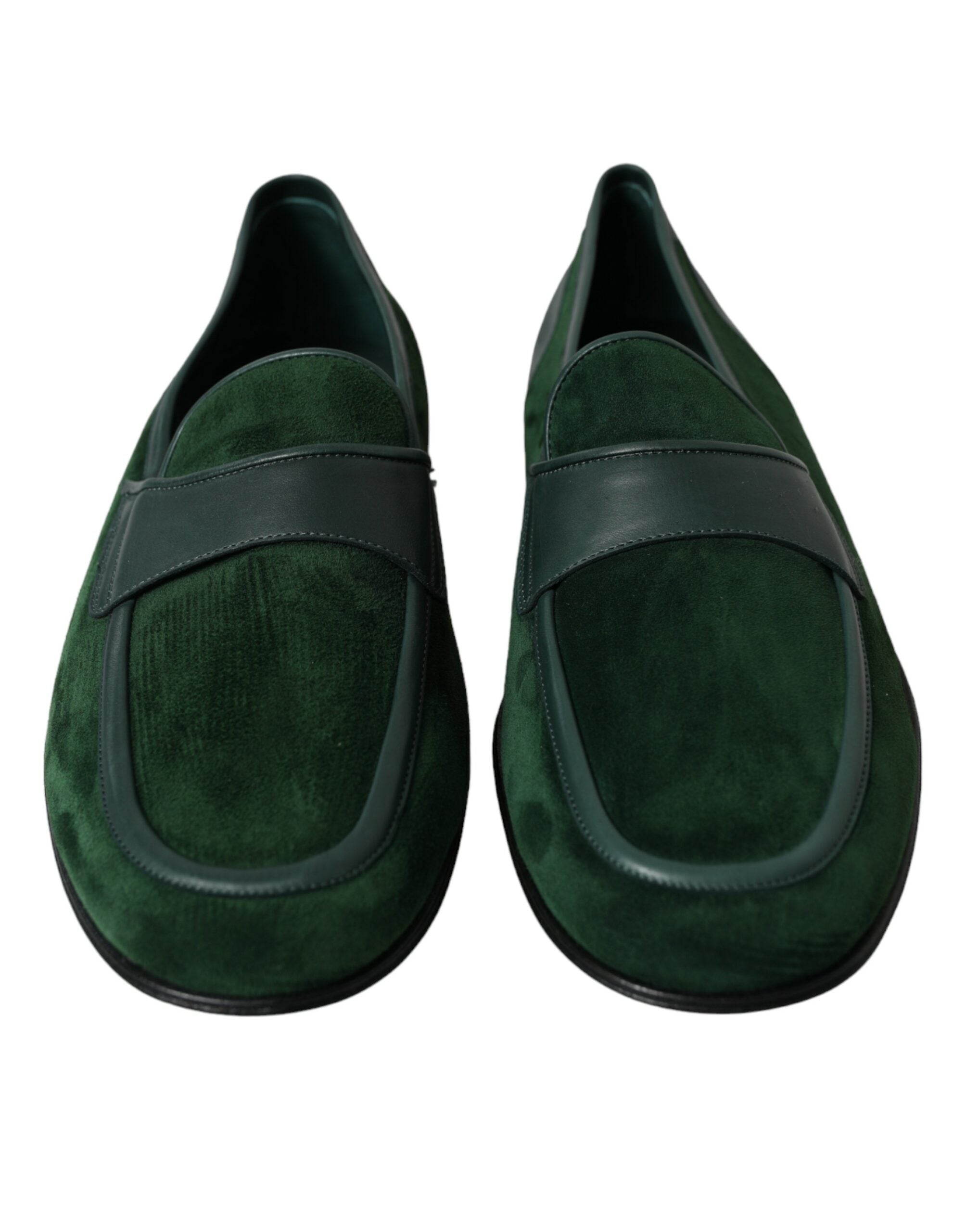 Mocassins en cuir velours émeraude Dolce &amp; Gabbana pour hommes