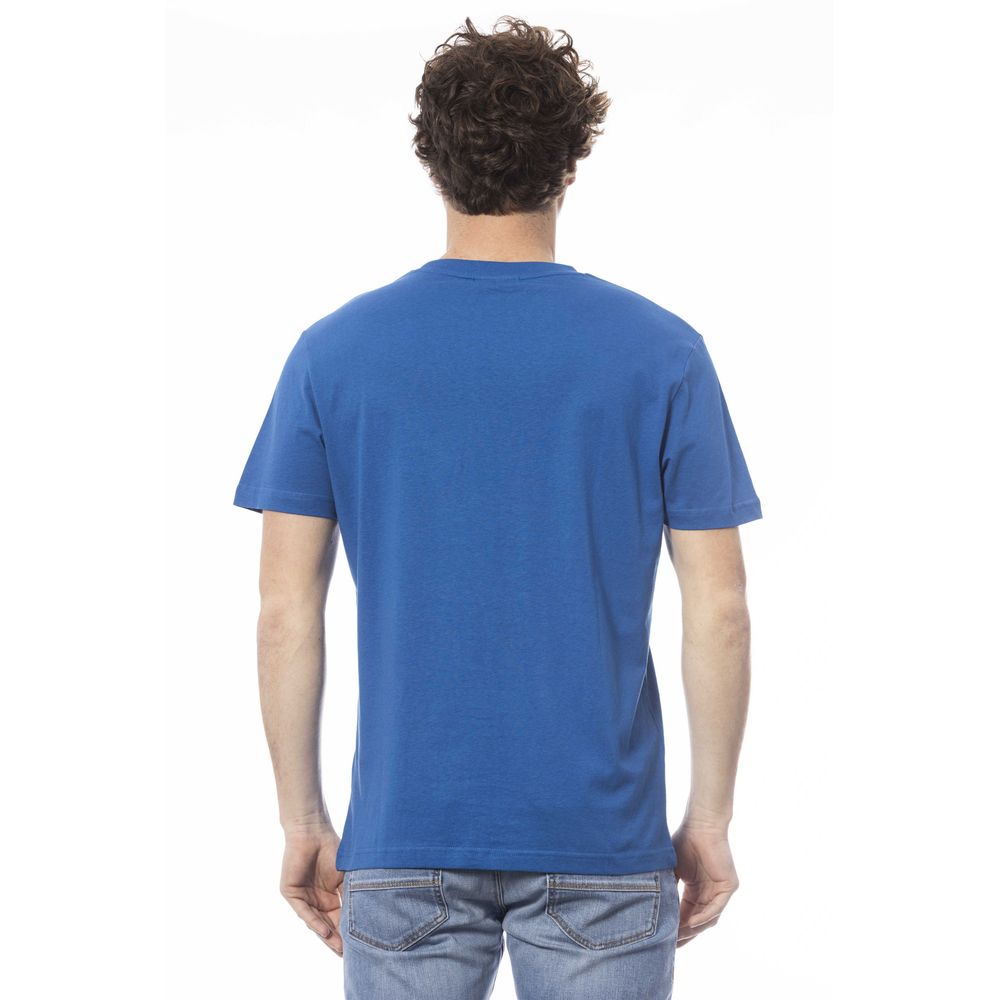 Invicta T-shirt élégant en coton bleu avec logo sur la poitrine