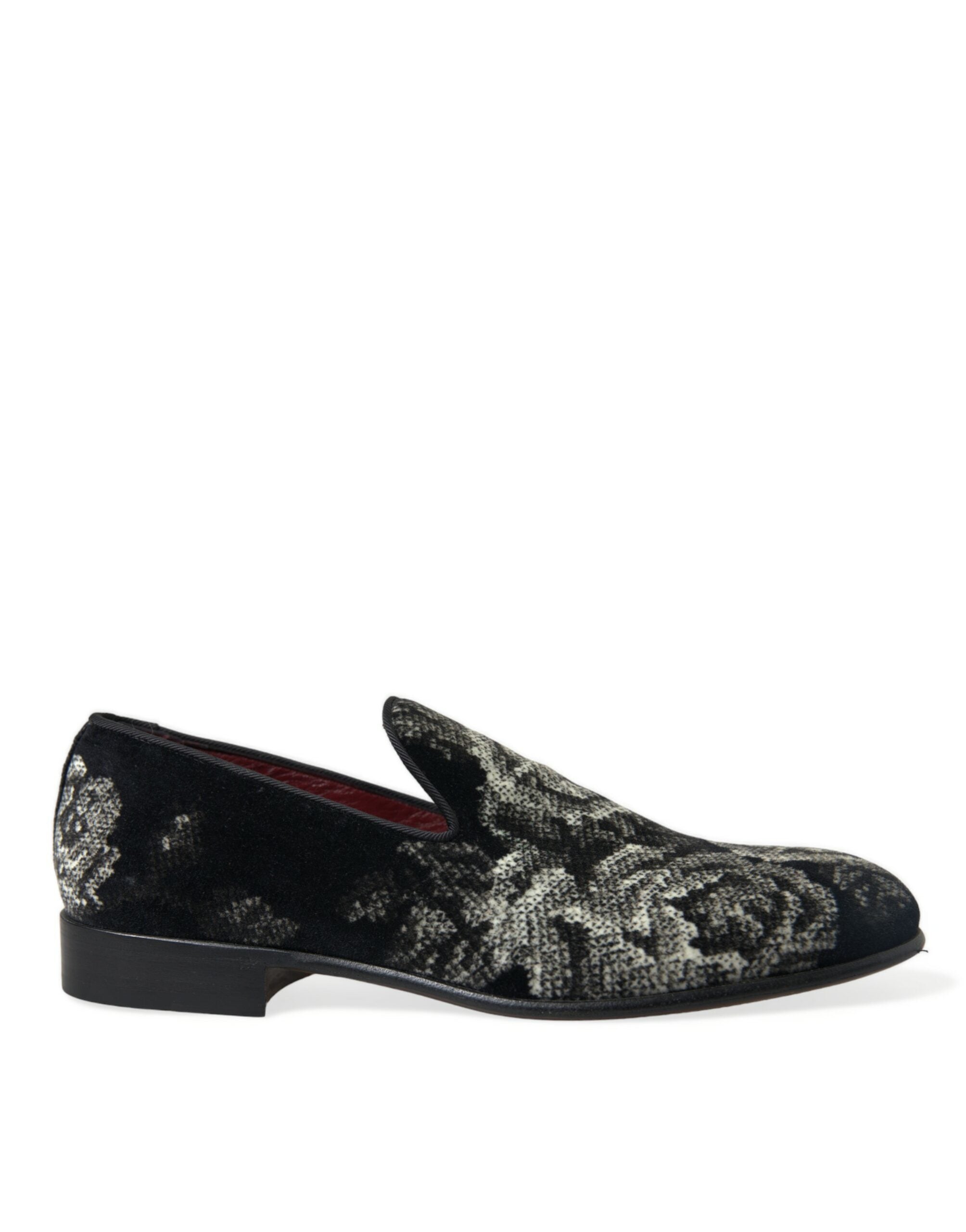 Dolce &amp; Gabbana Mocassins élégants en velours fleuri