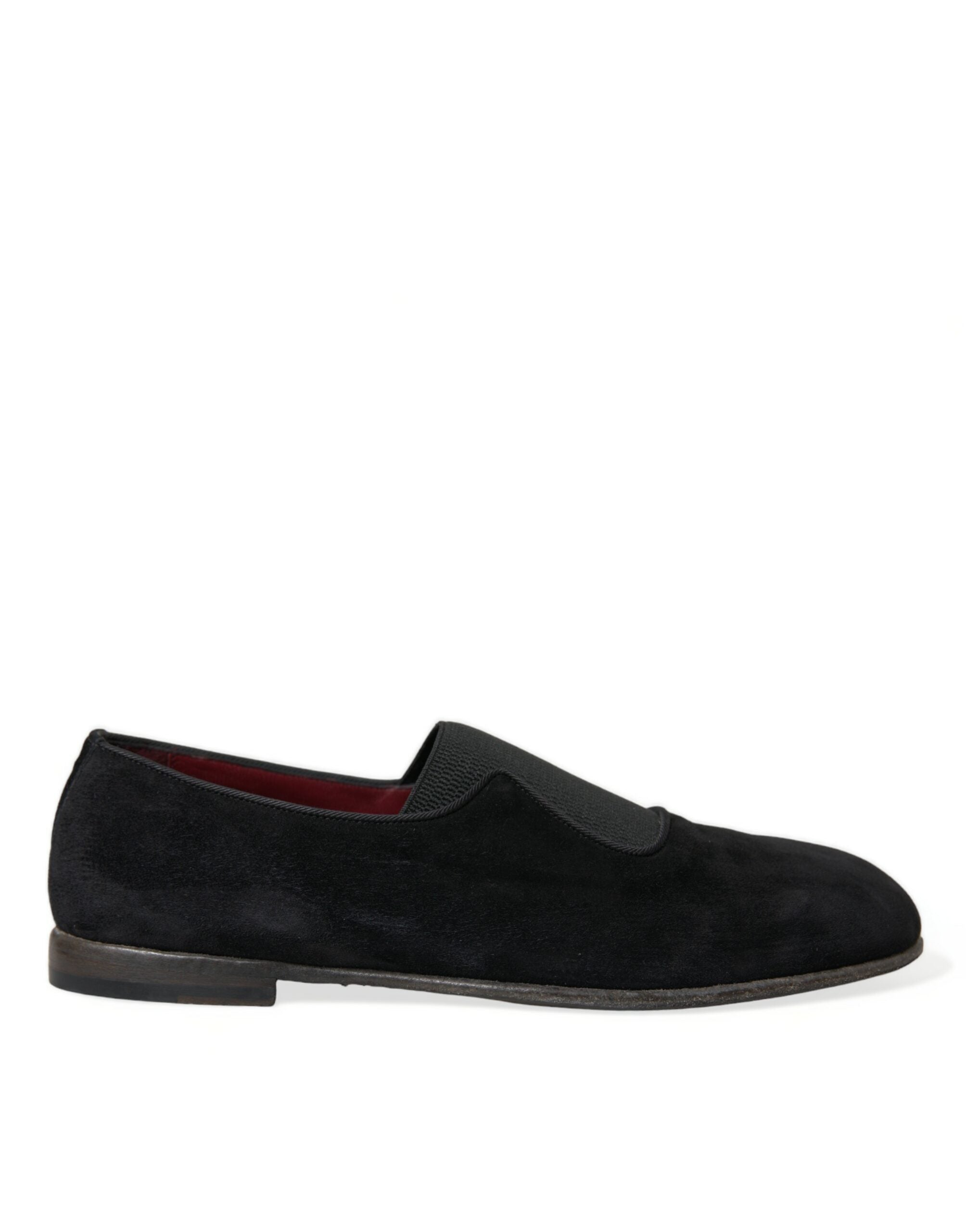 Dolce &amp; Gabbana Mocassins élégants en velours noir pour gentleman exigeant