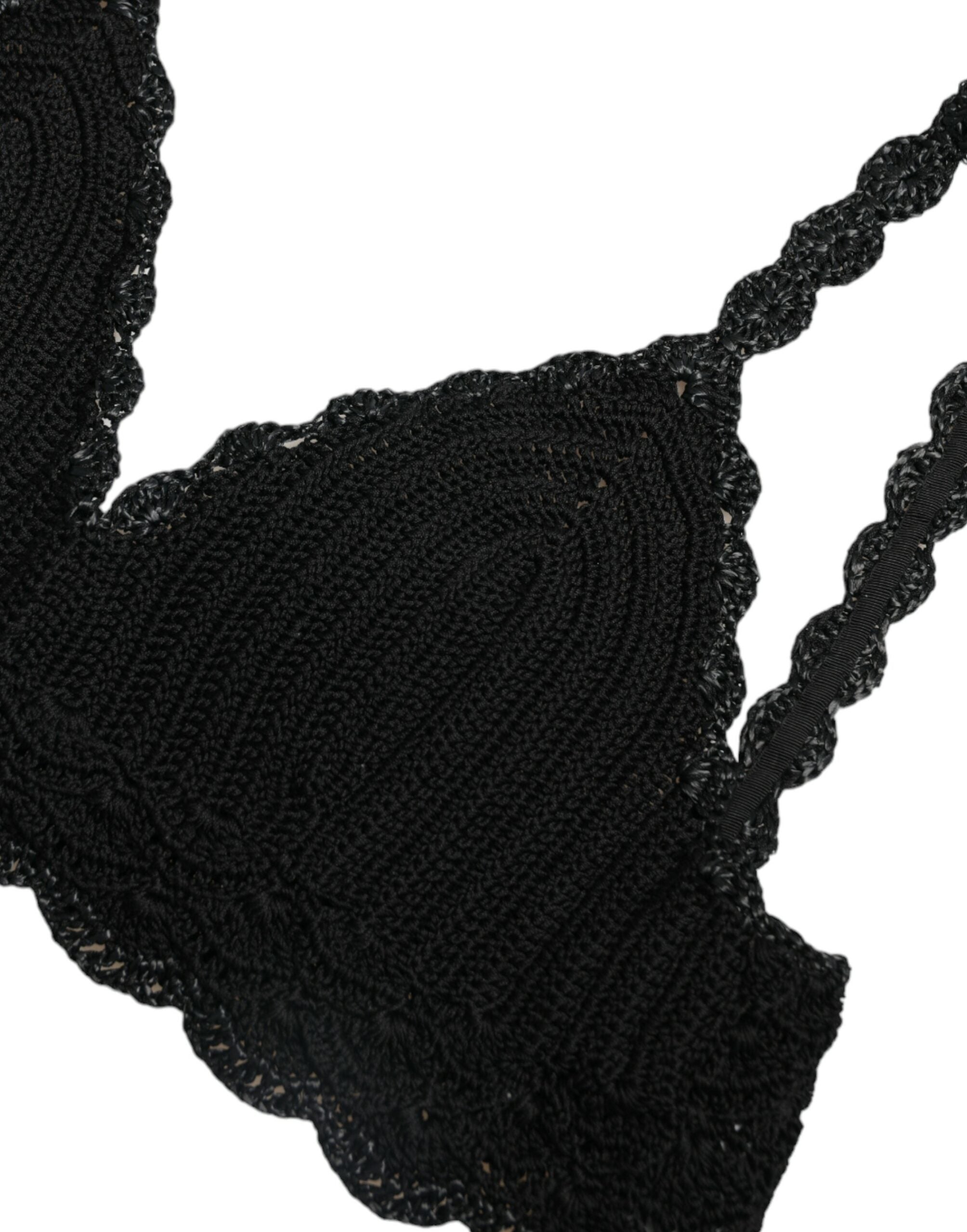 Dolce &amp; Gabbana Haut corset en crochet noir élégant