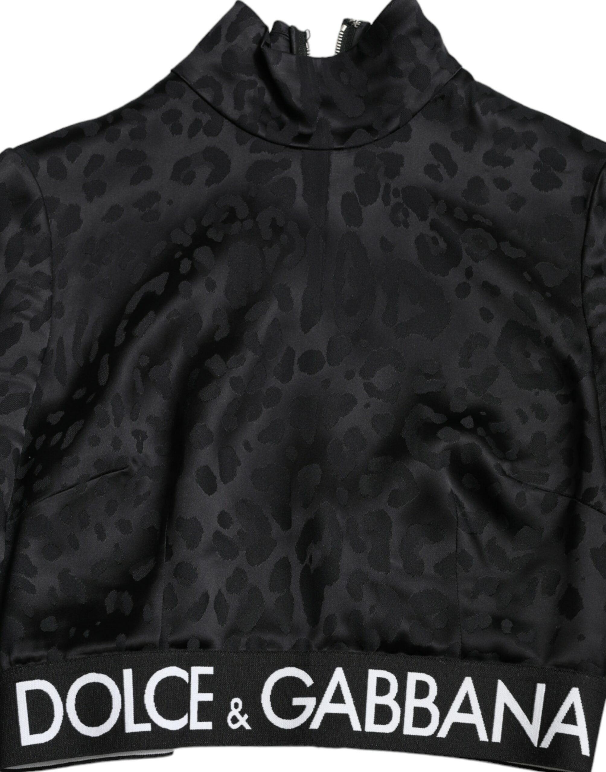 Dolce &amp; Gabbana Haut court noir élégant avec fermeture à glissière