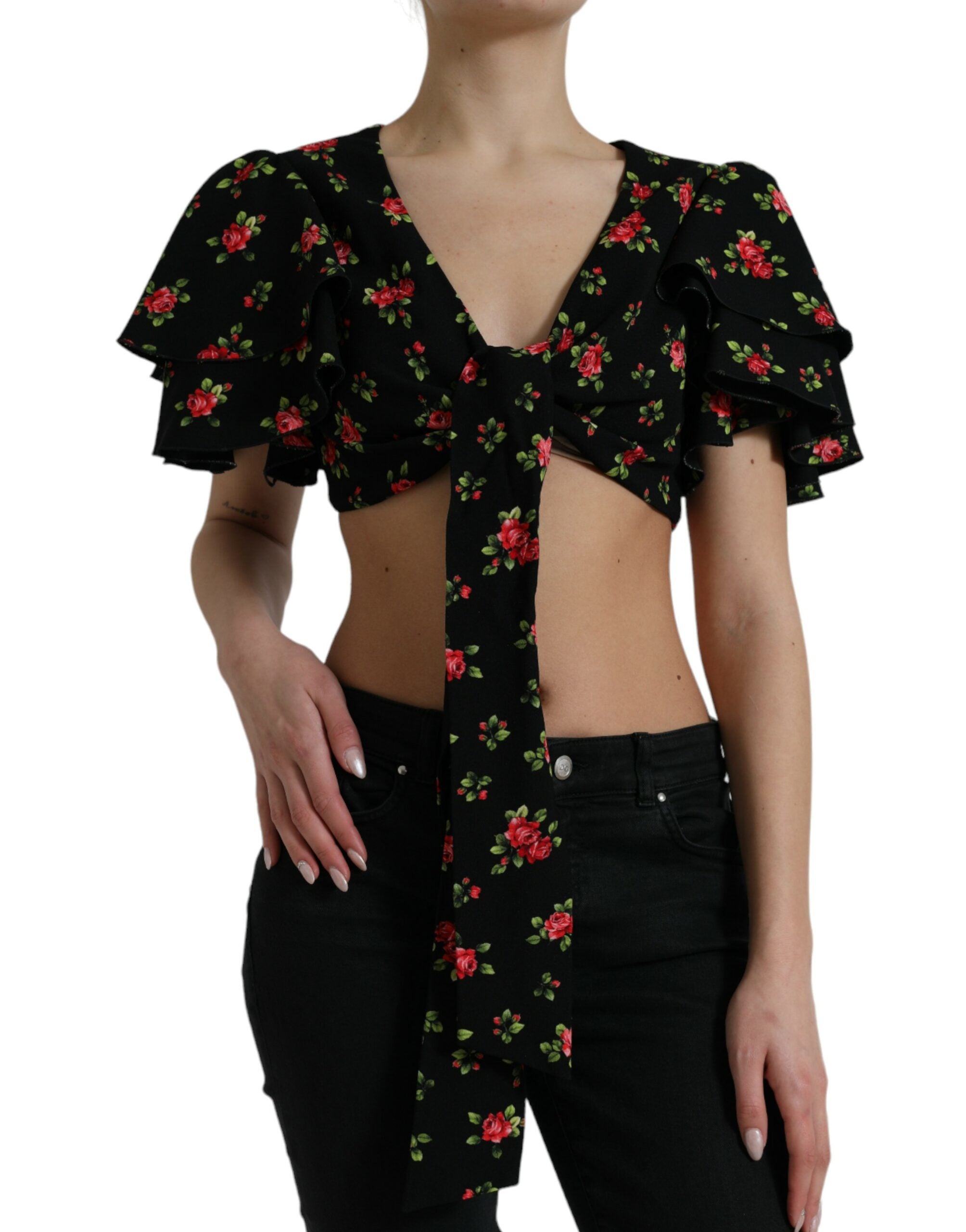 Dolce &amp; Gabbana Top court à imprimé floral Mode de luxe