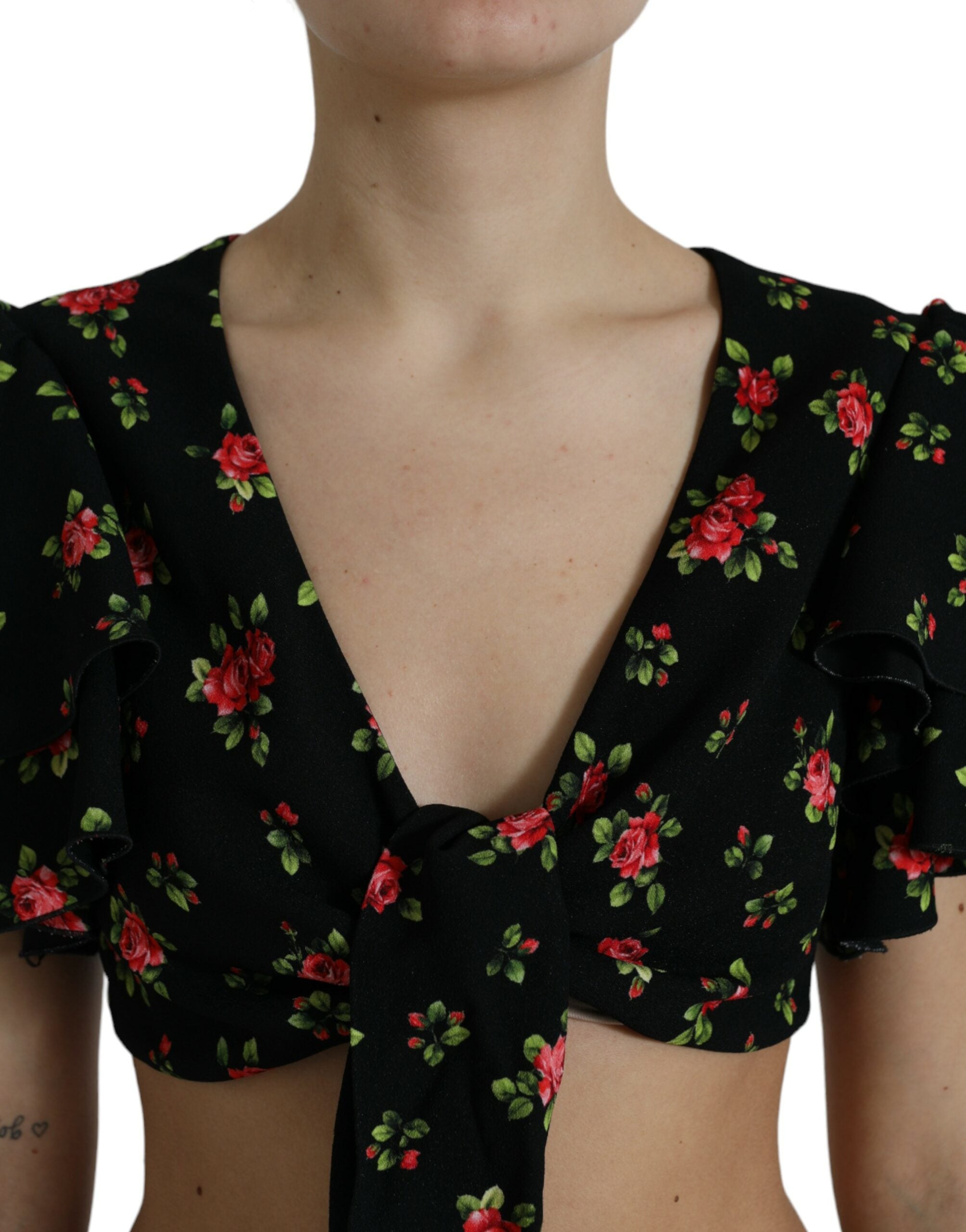 Dolce &amp; Gabbana Top court à imprimé floral Mode de luxe