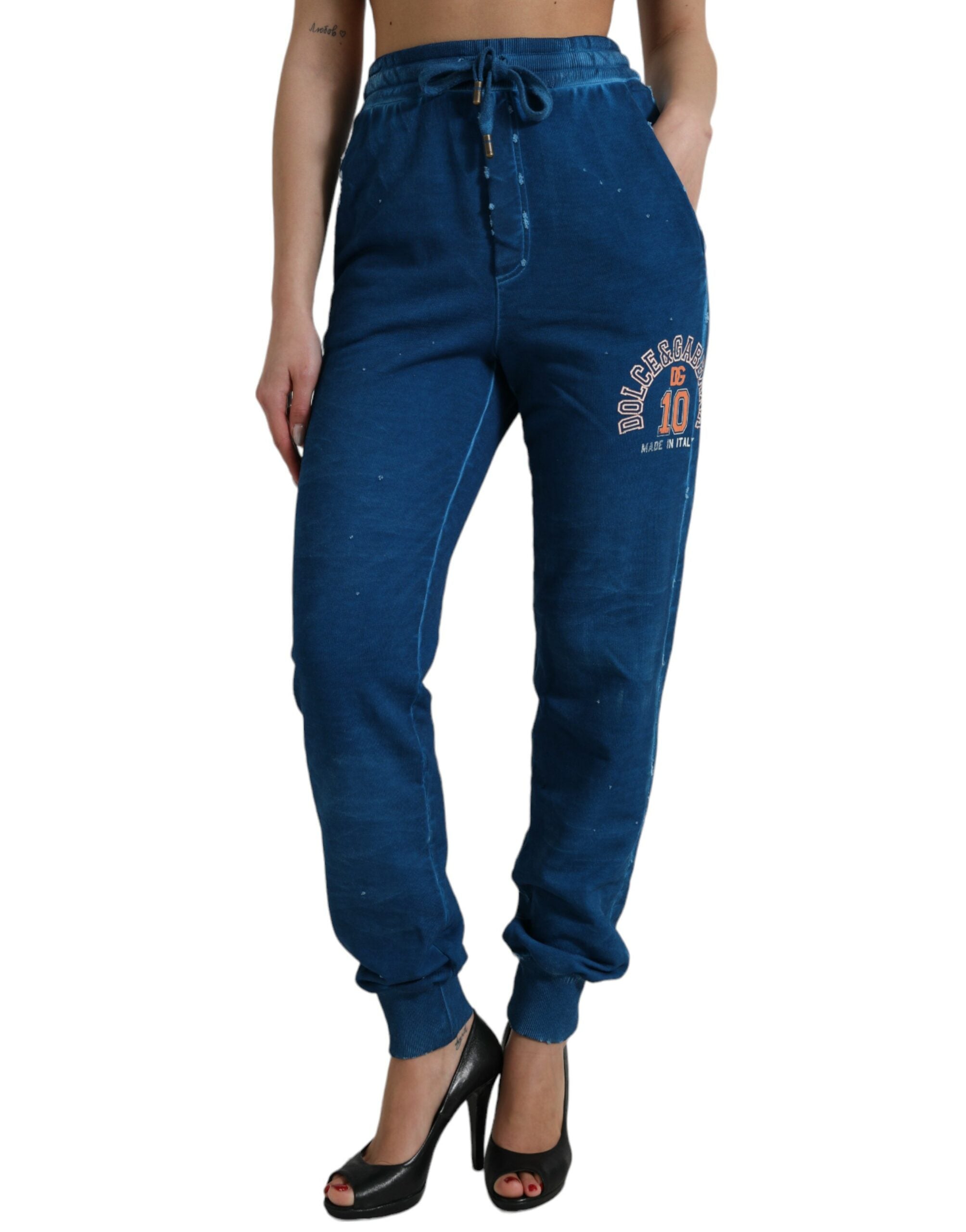 Dolce &amp; Gabbana Pantalon de jogging surélevé en coton