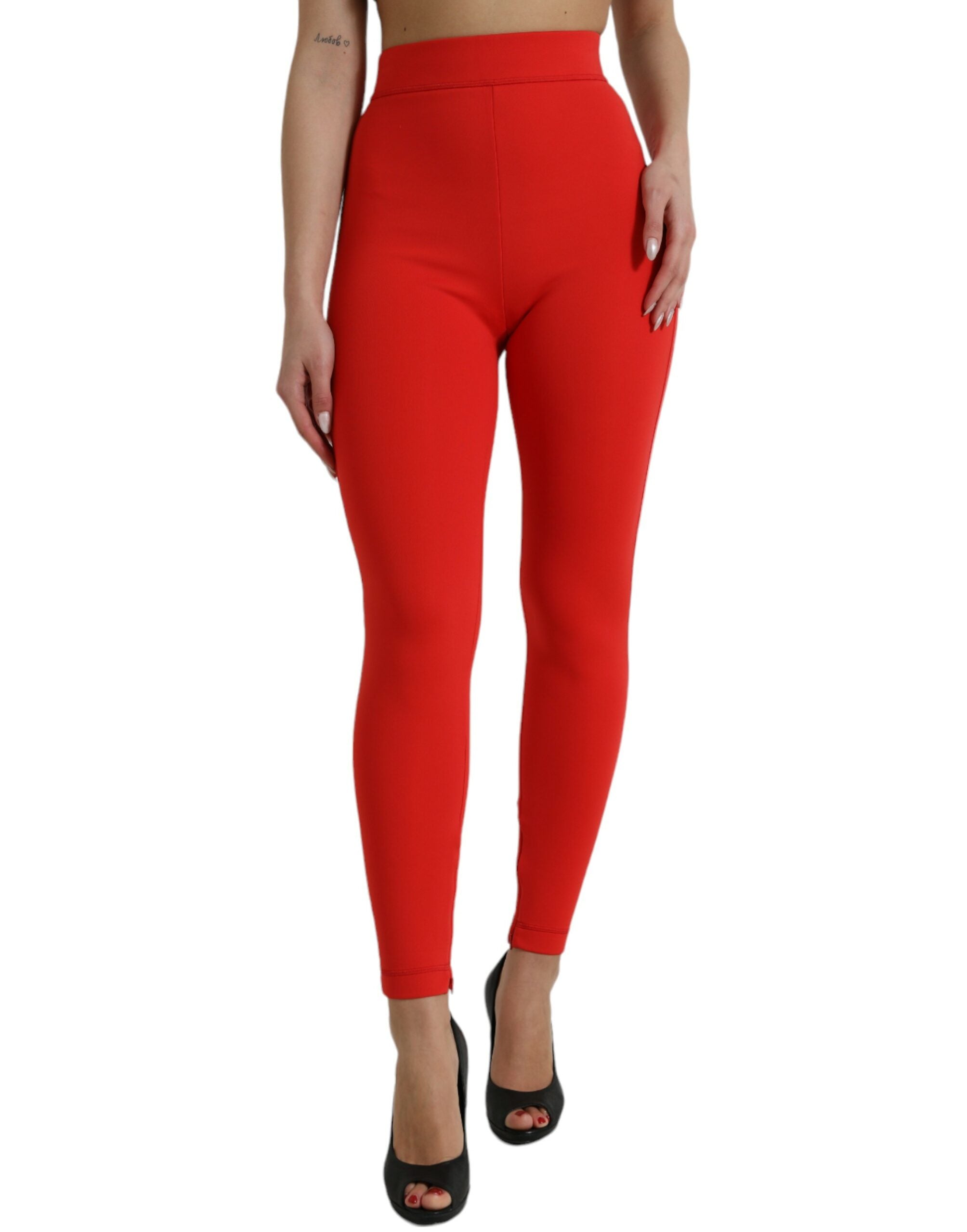 Dolce &amp; Gabbana Leggings rouges élégants taille haute