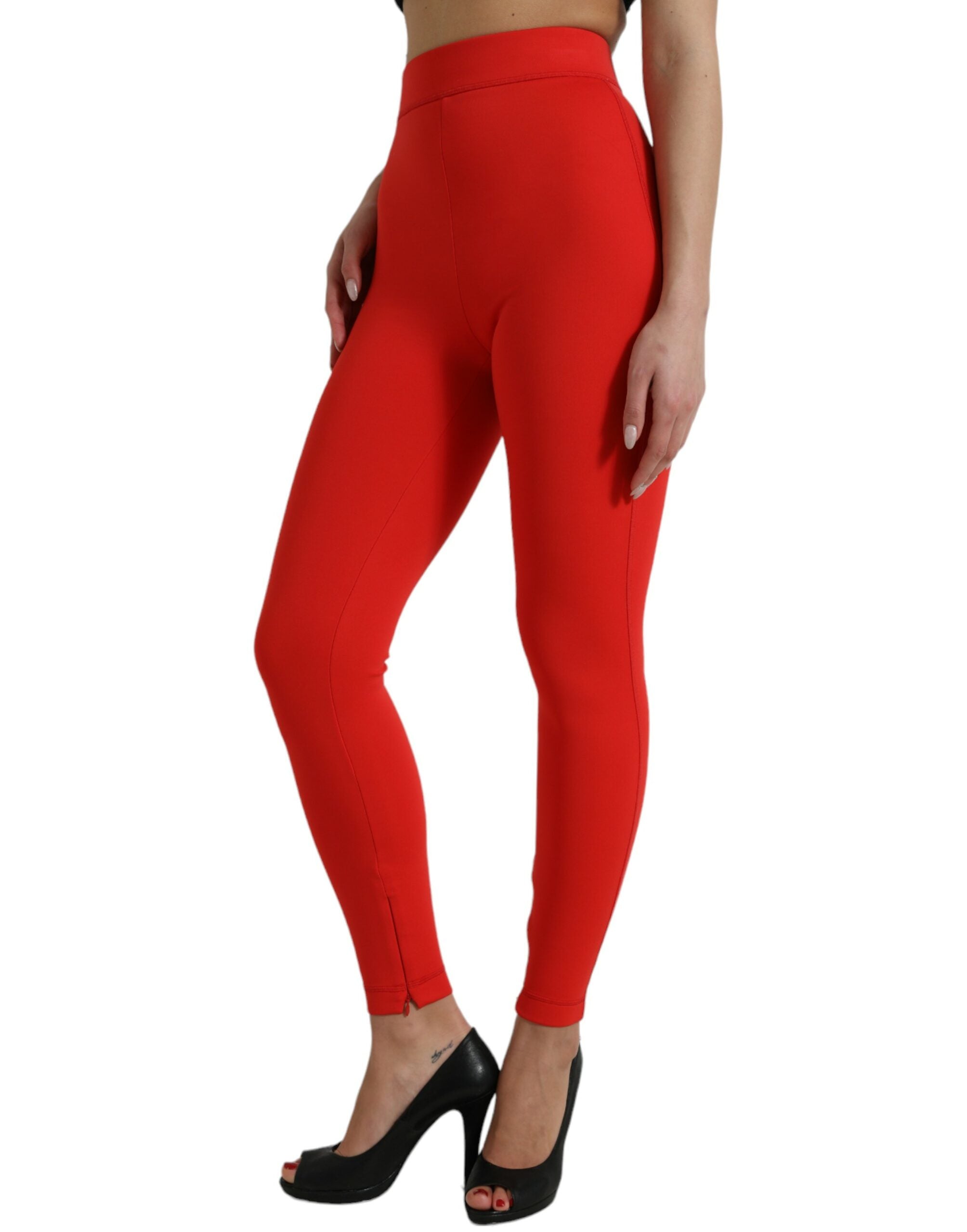 Dolce &amp; Gabbana Leggings rouges élégants taille haute