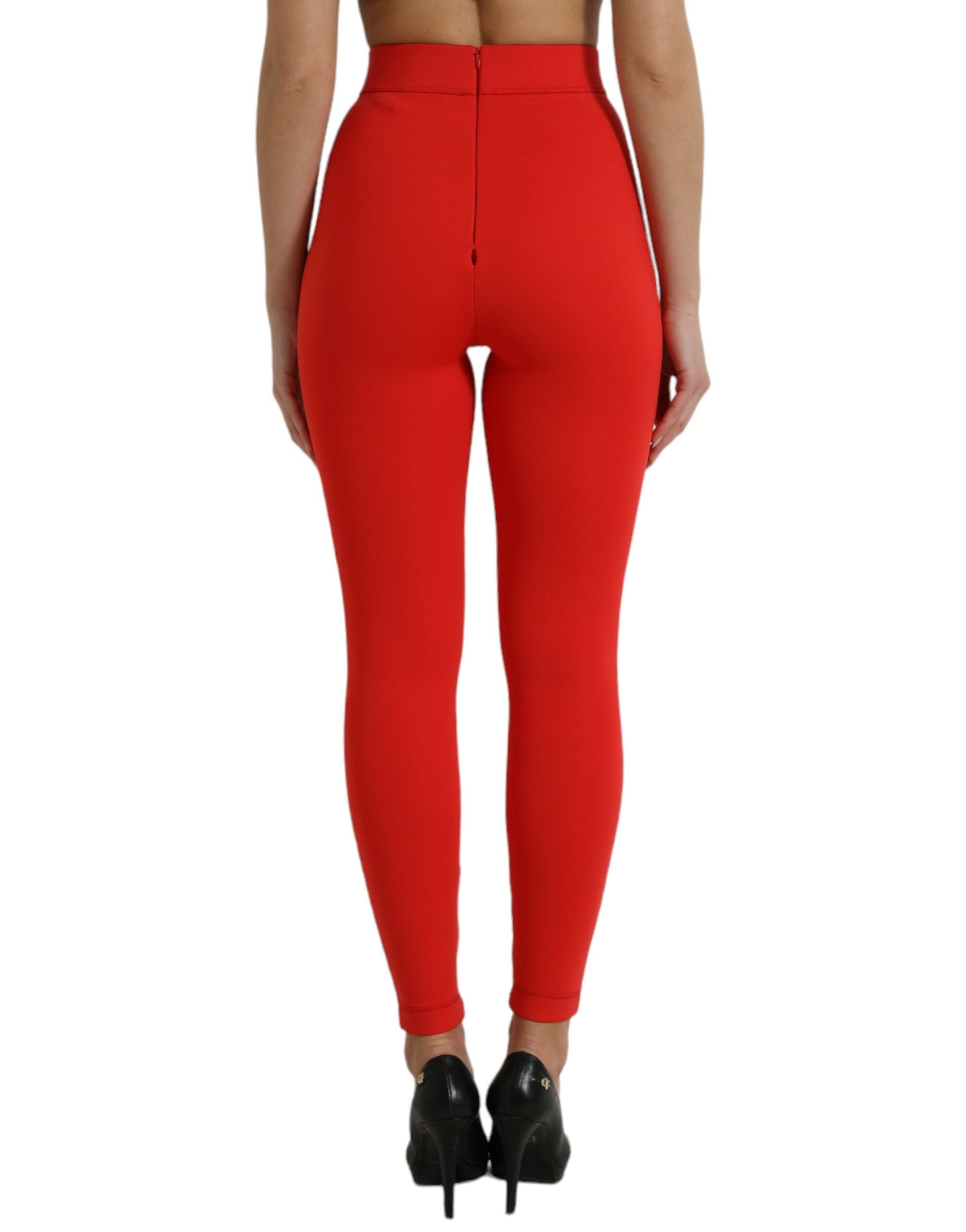 Dolce &amp; Gabbana Leggings rouges élégants taille haute