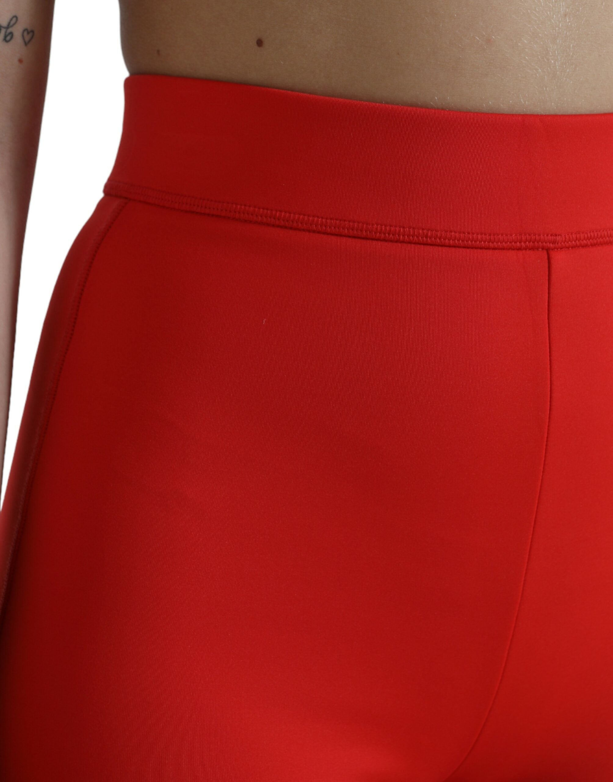 Dolce &amp; Gabbana Leggings rouges élégants taille haute