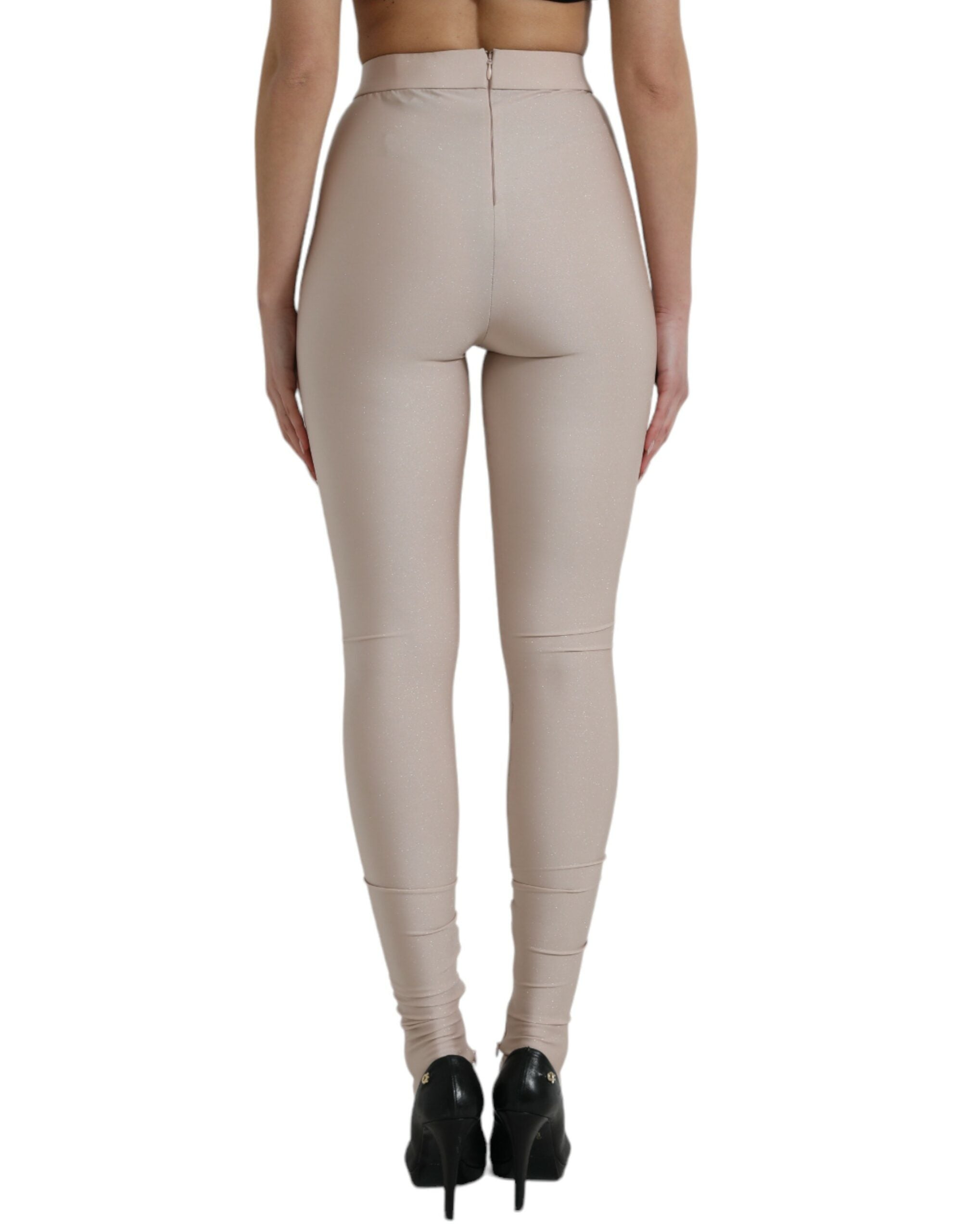 Dolce &amp; Gabbana Chic Legging taille haute beige